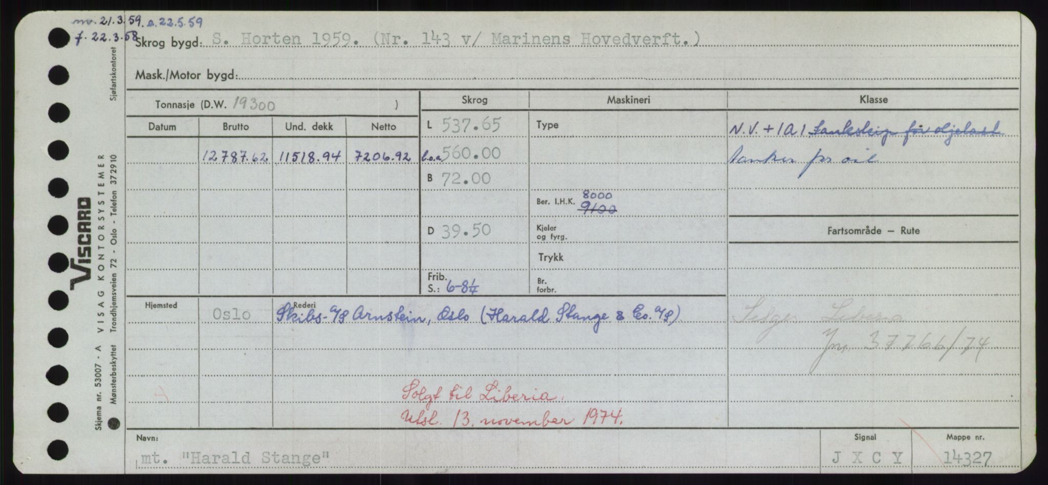 Sjøfartsdirektoratet med forløpere, Skipsmålingen, RA/S-1627/H/Hd/L0014: Fartøy, H-Havl, s. 295