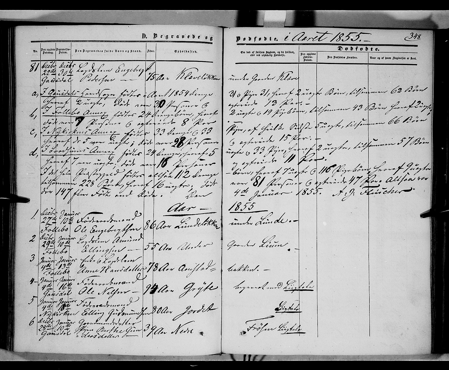Gausdal prestekontor, AV/SAH-PREST-090/H/Ha/Haa/L0008: Ministerialbok nr. 8, 1850-1861, s. 348