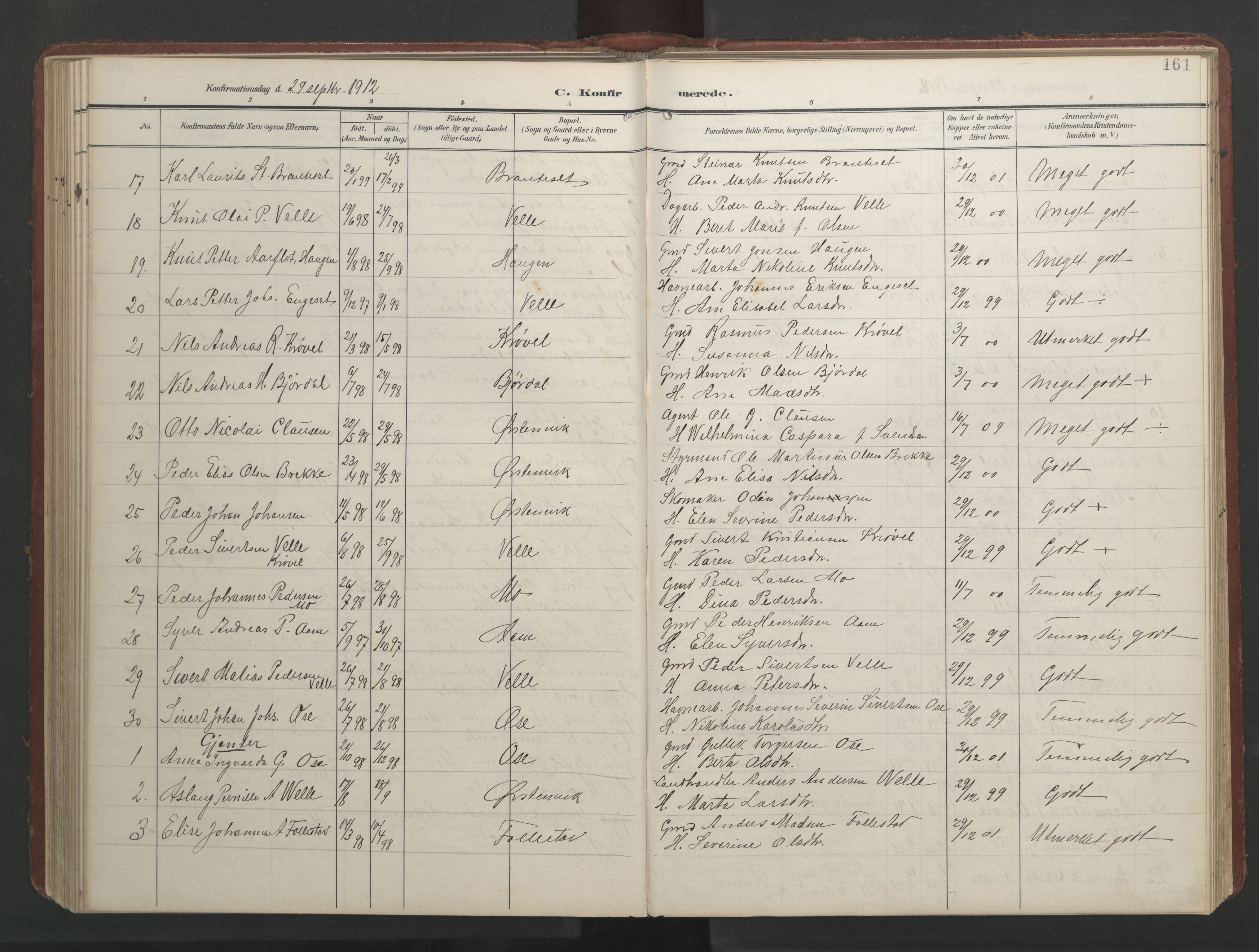 Ministerialprotokoller, klokkerbøker og fødselsregistre - Møre og Romsdal, AV/SAT-A-1454/513/L0190: Klokkerbok nr. 513C04, 1904-1926, s. 161