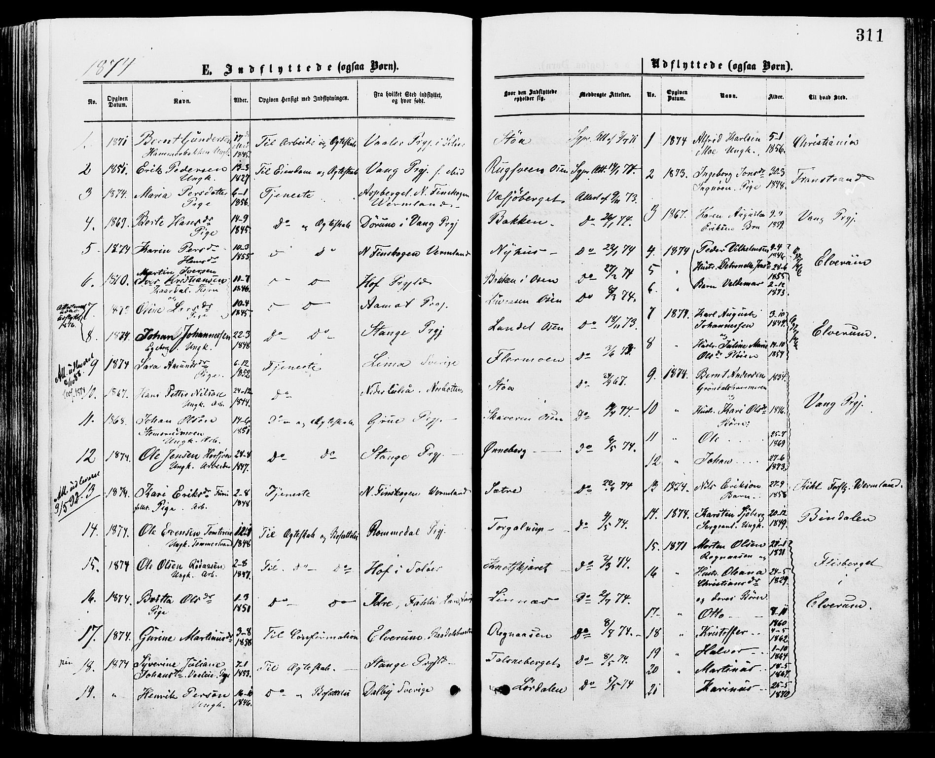 Trysil prestekontor, AV/SAH-PREST-046/H/Ha/Haa/L0007: Ministerialbok nr. 7, 1874-1880, s. 311