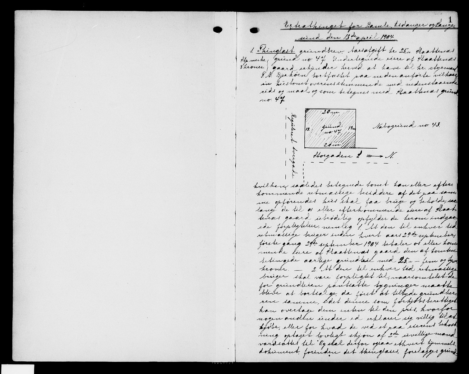 Bamble sorenskriveri, SAKO/A-214/G/Ga/Gab/L0005: Pantebok nr. II 5, 1904-1905, s. 1