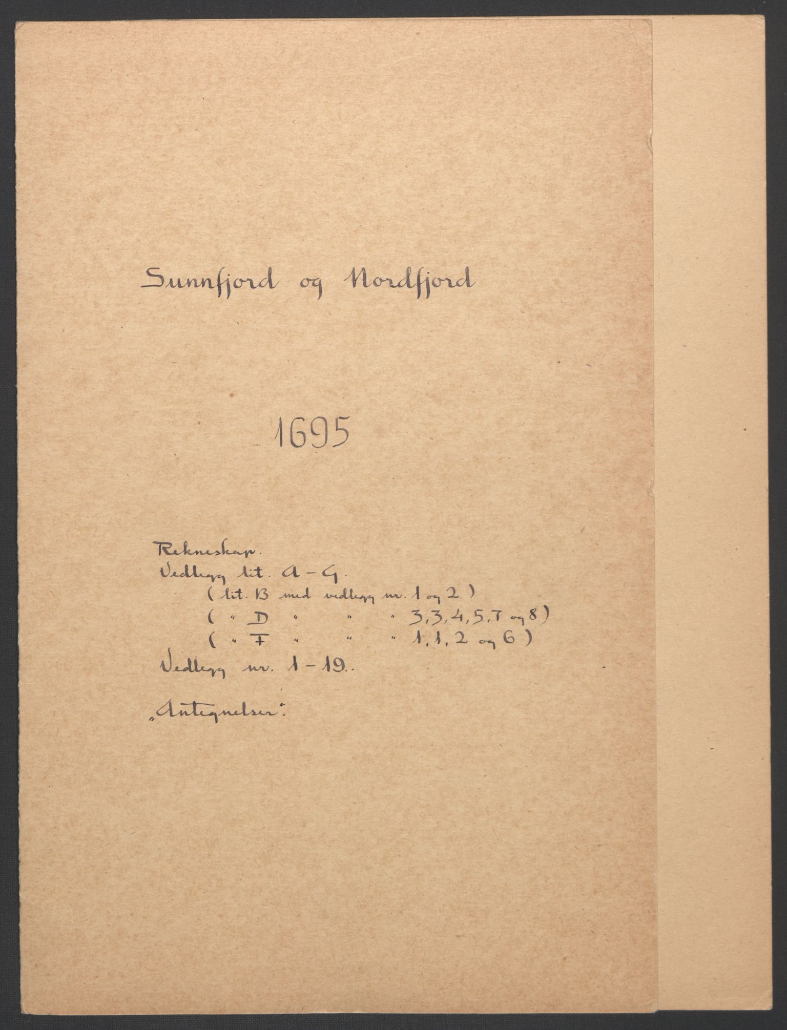 Rentekammeret inntil 1814, Reviderte regnskaper, Fogderegnskap, RA/EA-4092/R53/L3422: Fogderegnskap Sunn- og Nordfjord, 1695-1696, s. 3