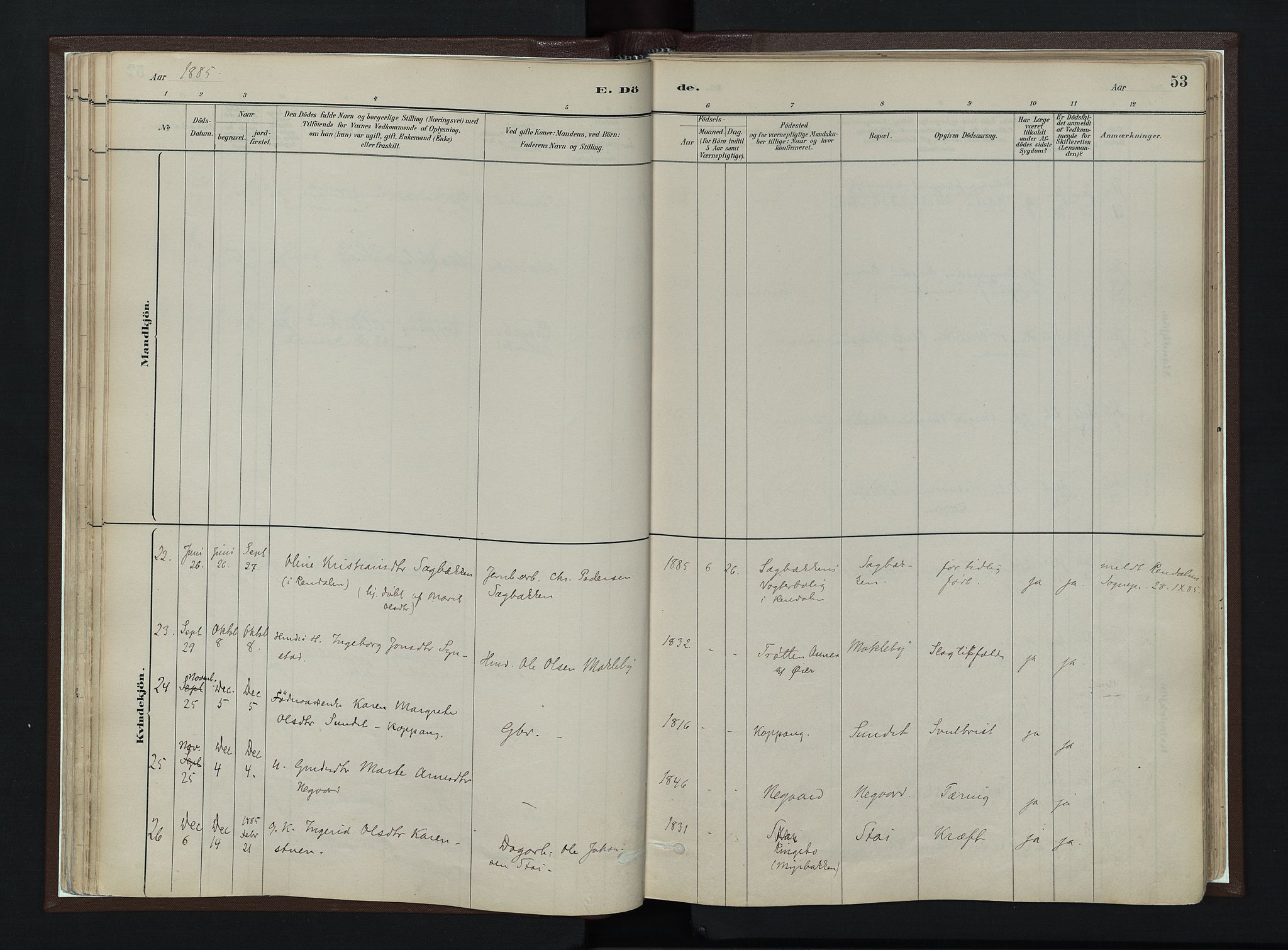 Stor-Elvdal prestekontor, AV/SAH-PREST-052/H/Ha/Haa/L0003: Ministerialbok nr. 3, 1882-1901, s. 53