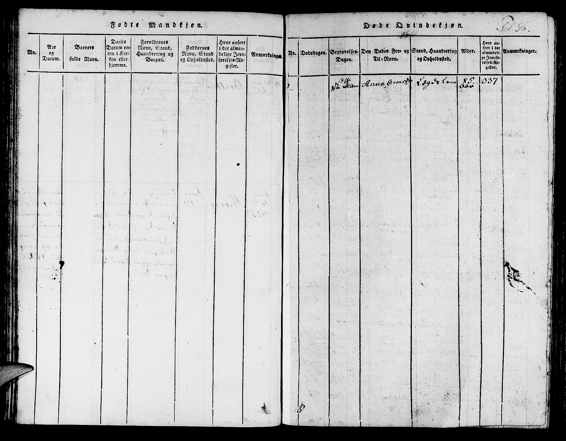 Hjelmeland sokneprestkontor, SAST/A-101843/01/IV/L0003: Ministerialbok nr. A 3, 1816-1834, s. 96