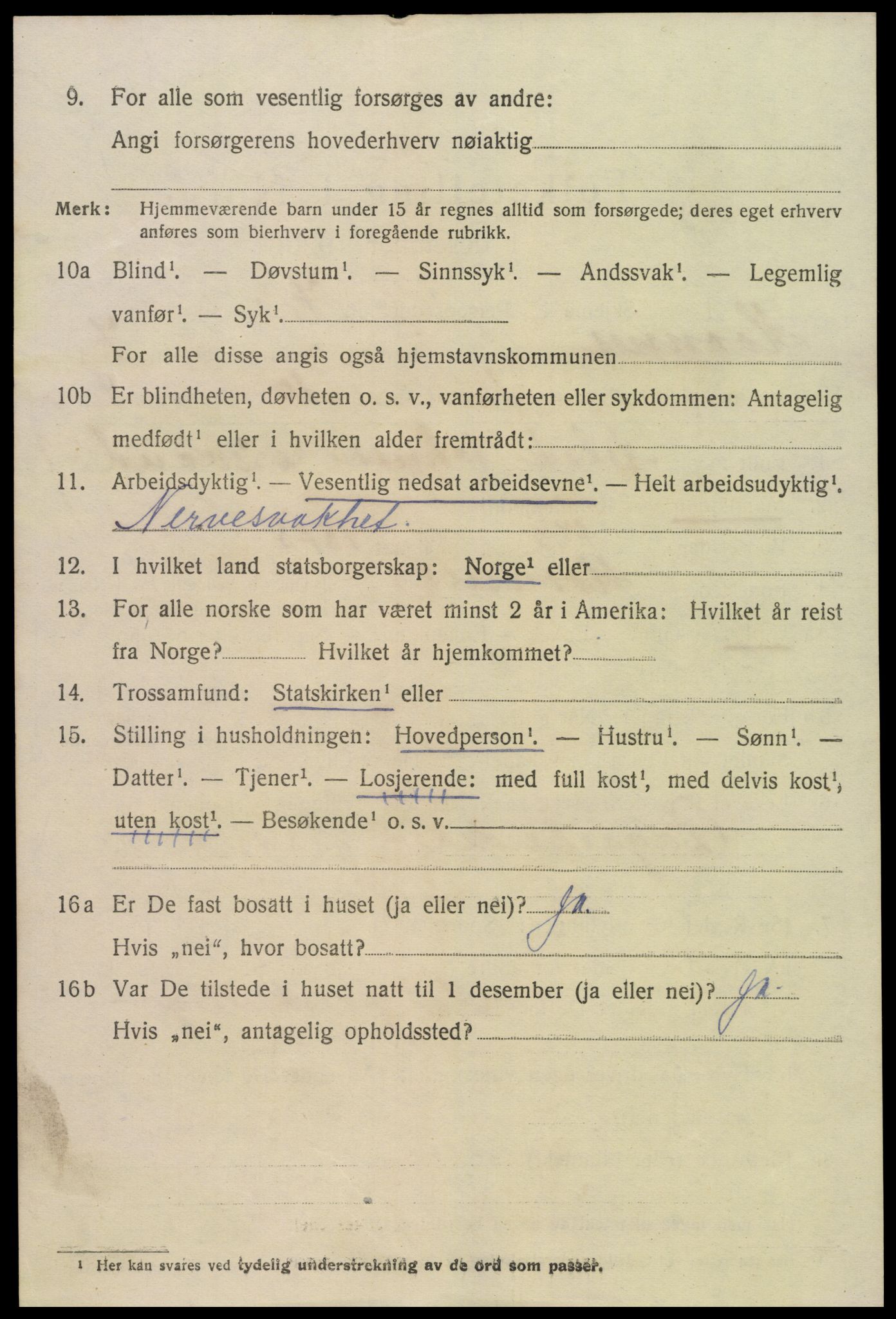 SAK, Folketelling 1920 for 0936 Hornnes herred, 1920, s. 1660