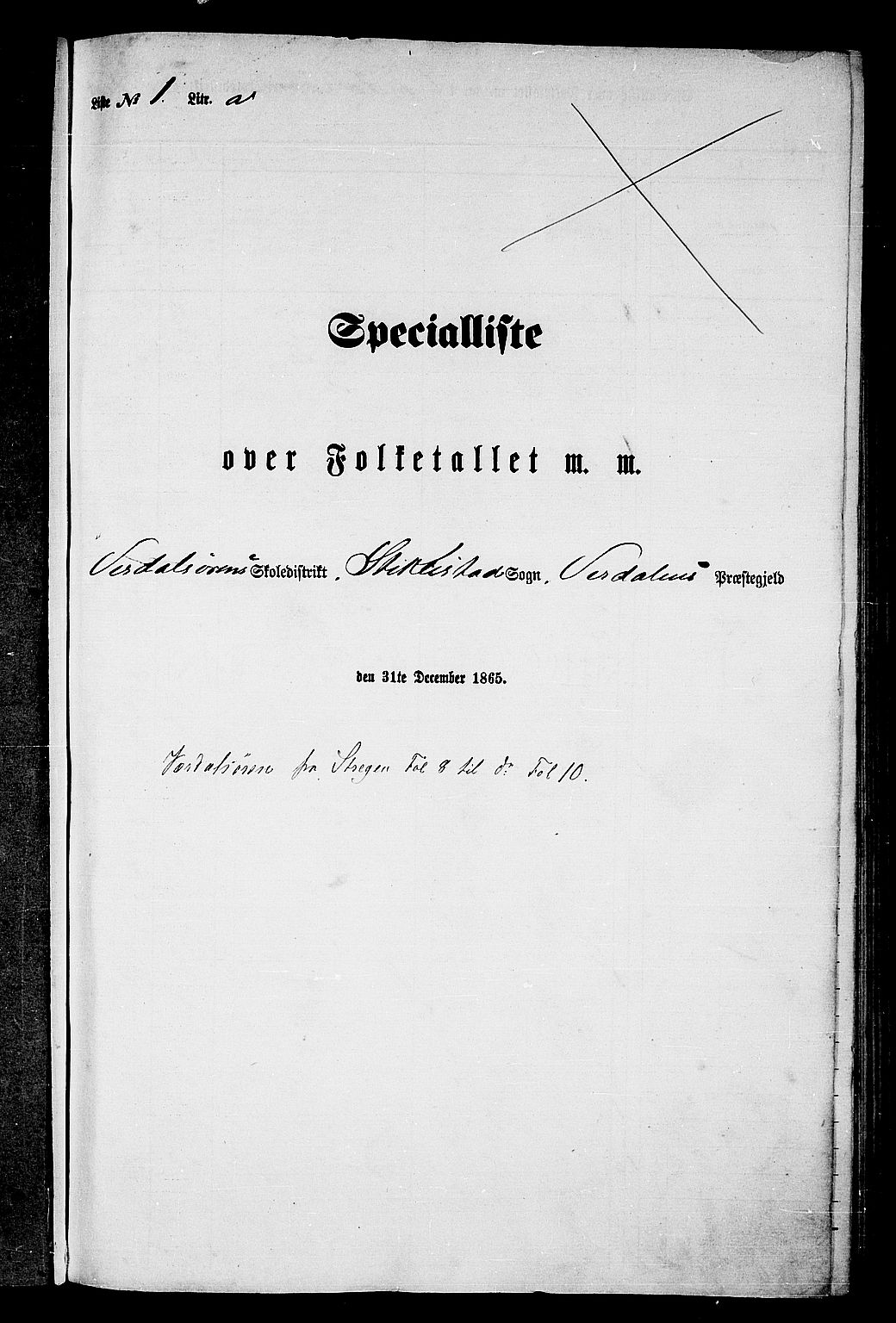 RA, Folketelling 1865 for 1721P Verdal prestegjeld, 1865, s. 12