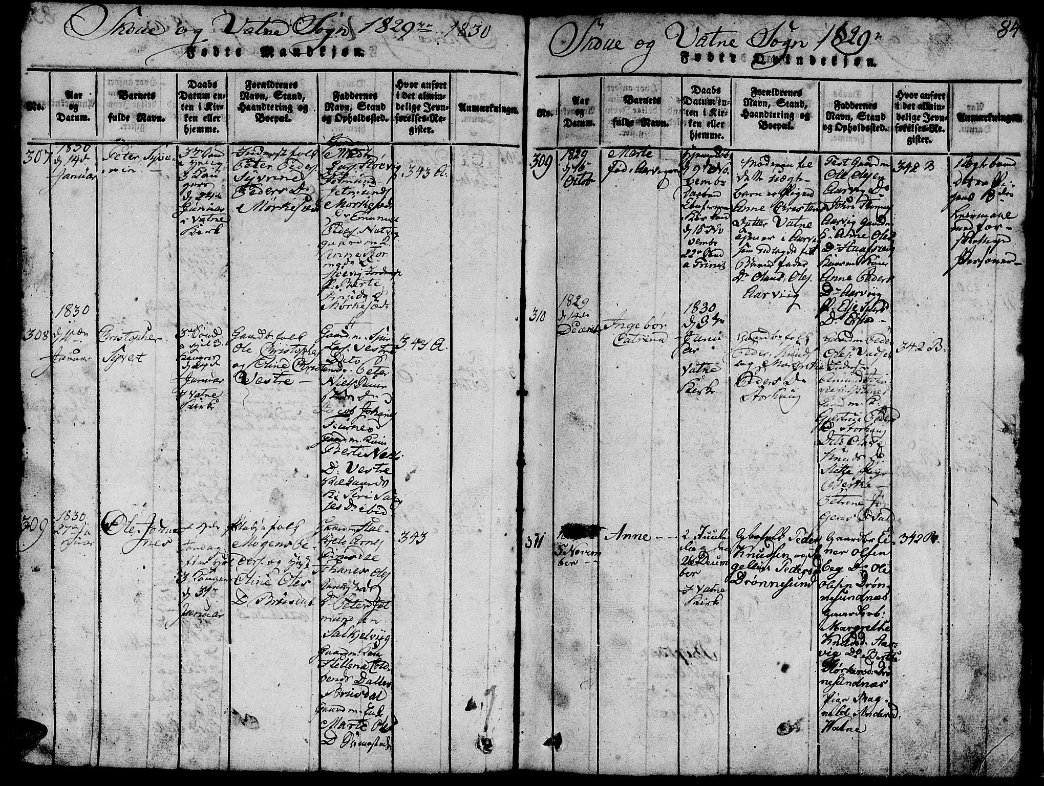 Ministerialprotokoller, klokkerbøker og fødselsregistre - Møre og Romsdal, SAT/A-1454/524/L0360: Klokkerbok nr. 524C01, 1816-1830, s. 84