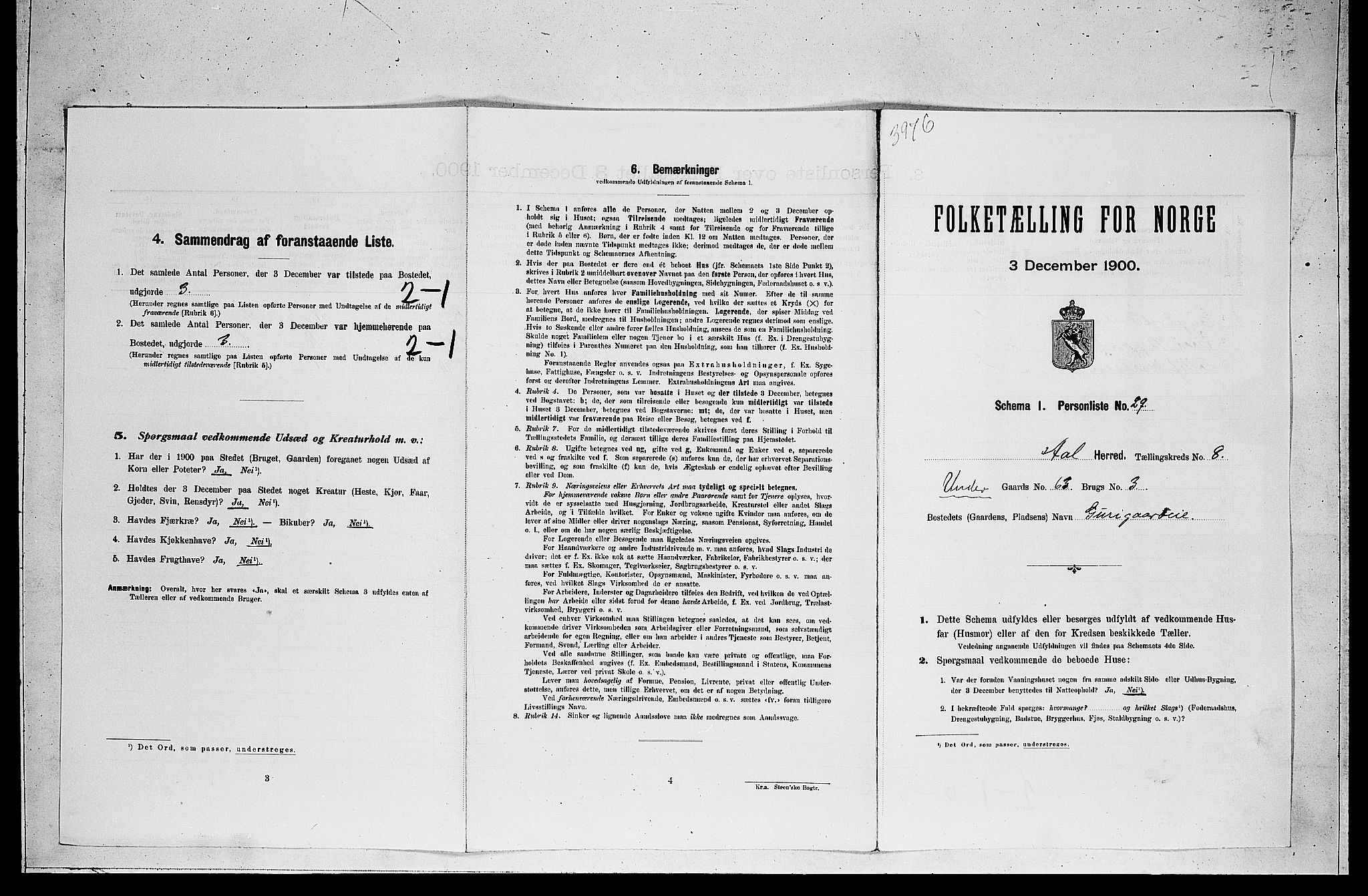 RA, Folketelling 1900 for 0619 Ål herred, 1900, s. 737