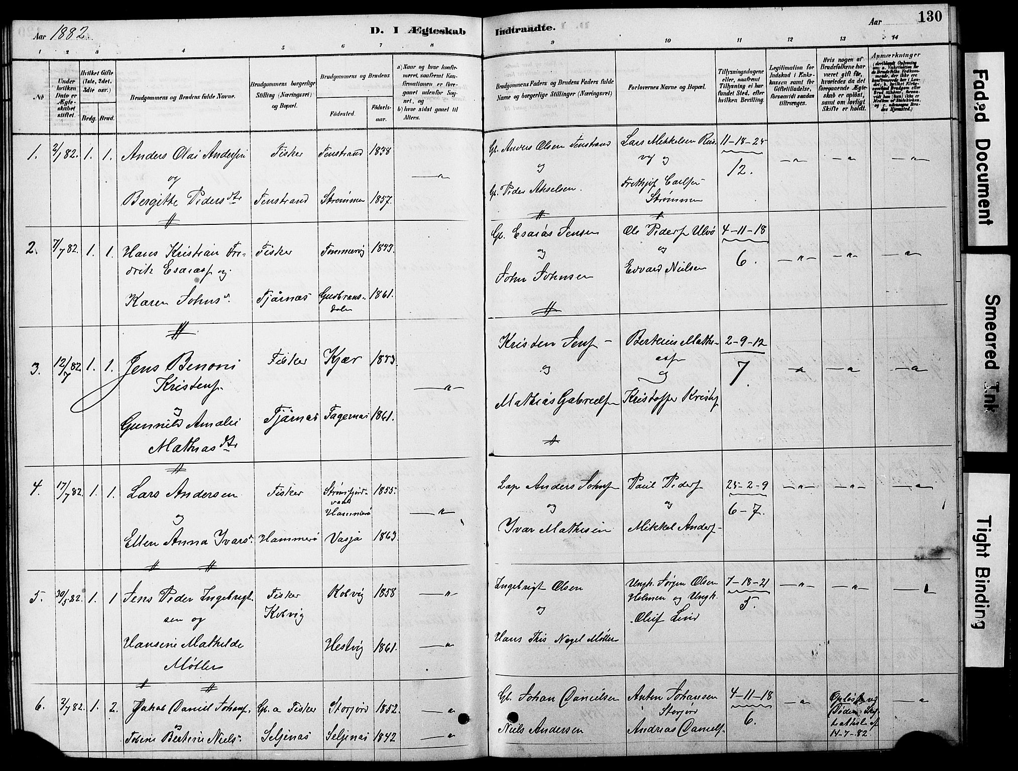 Ministerialprotokoller, klokkerbøker og fødselsregistre - Nordland, AV/SAT-A-1459/861/L0875: Klokkerbok nr. 861C01, 1879-1887, s. 130