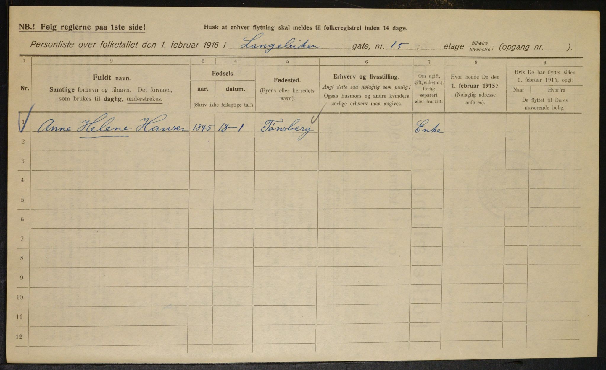 OBA, Kommunal folketelling 1.2.1916 for Kristiania, 1916, s. 58373