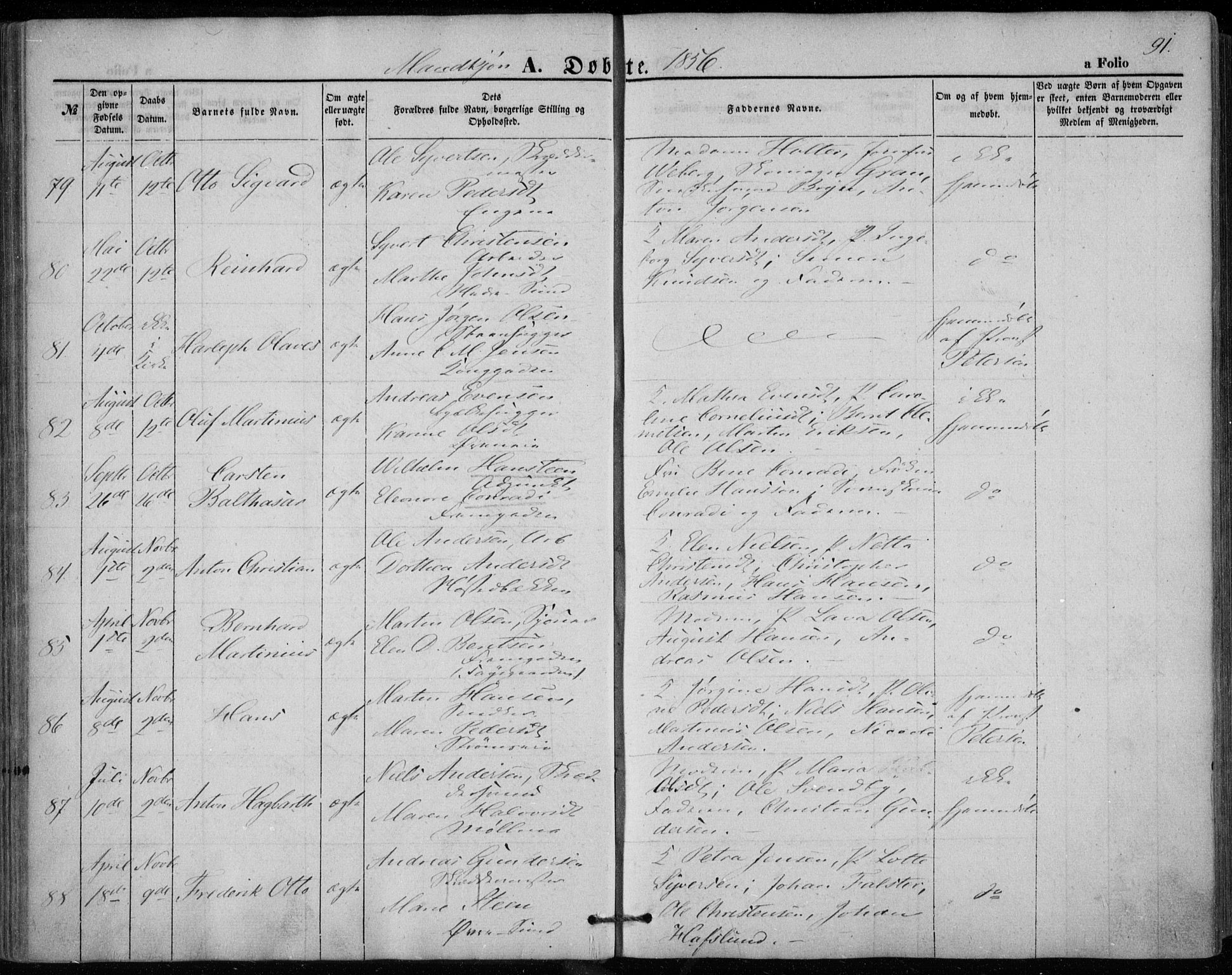 Bragernes kirkebøker, AV/SAKO-A-6/F/Fb/L0002: Ministerialbok nr. II 2, 1848-1859, s. 91