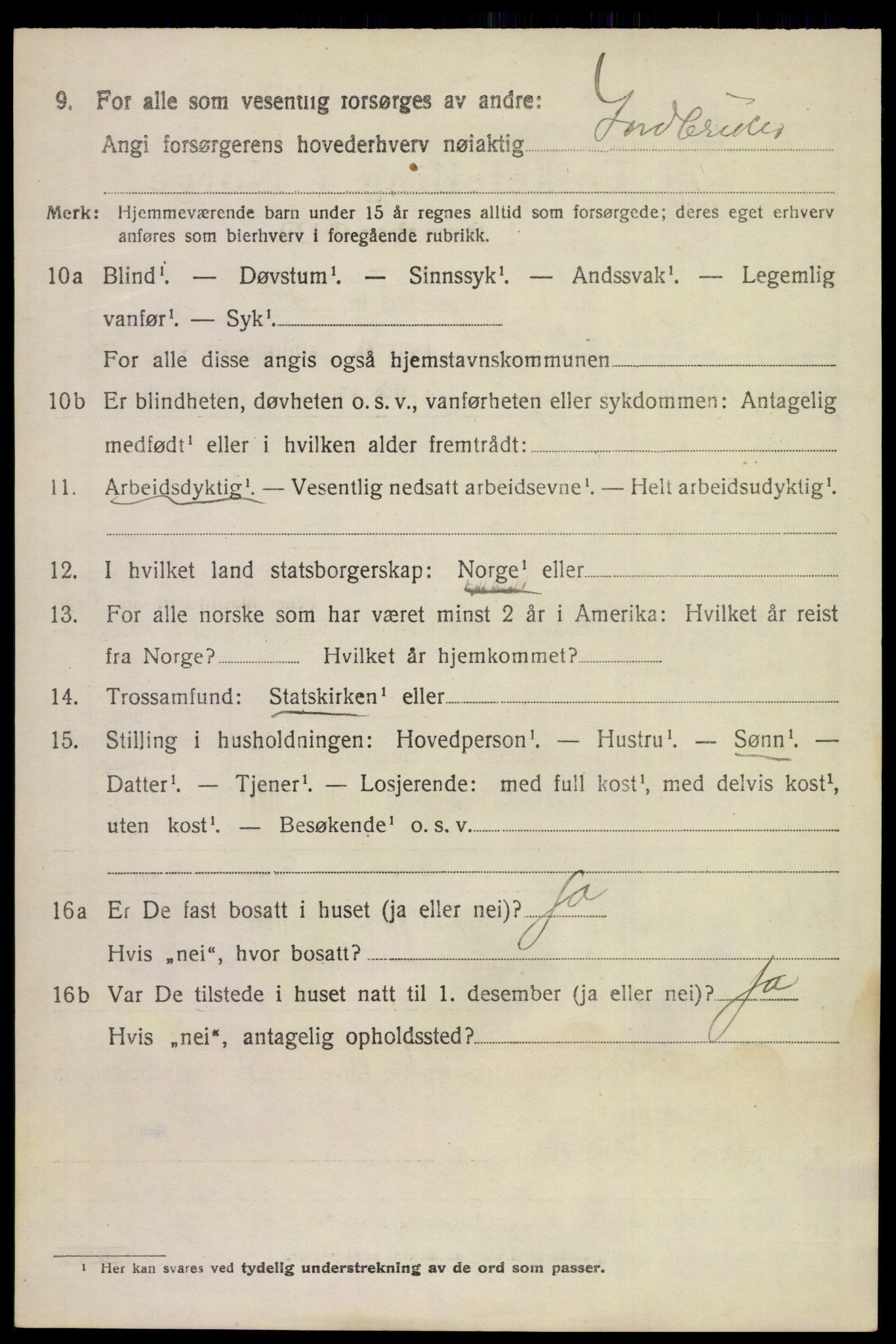 SAKO, Folketelling 1920 for 0824 Gransherad herred, 1920, s. 1451