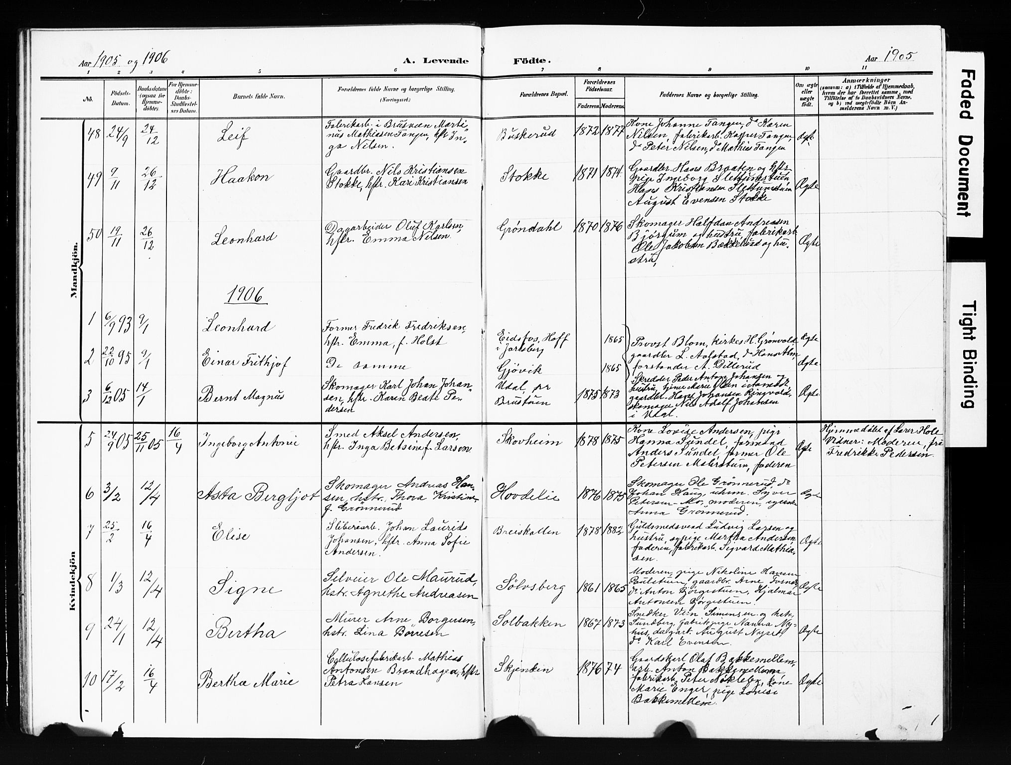 Vardal prestekontor, AV/SAH-PREST-100/H/Ha/Hab/L0013: Klokkerbok nr. 13, 1904-1915