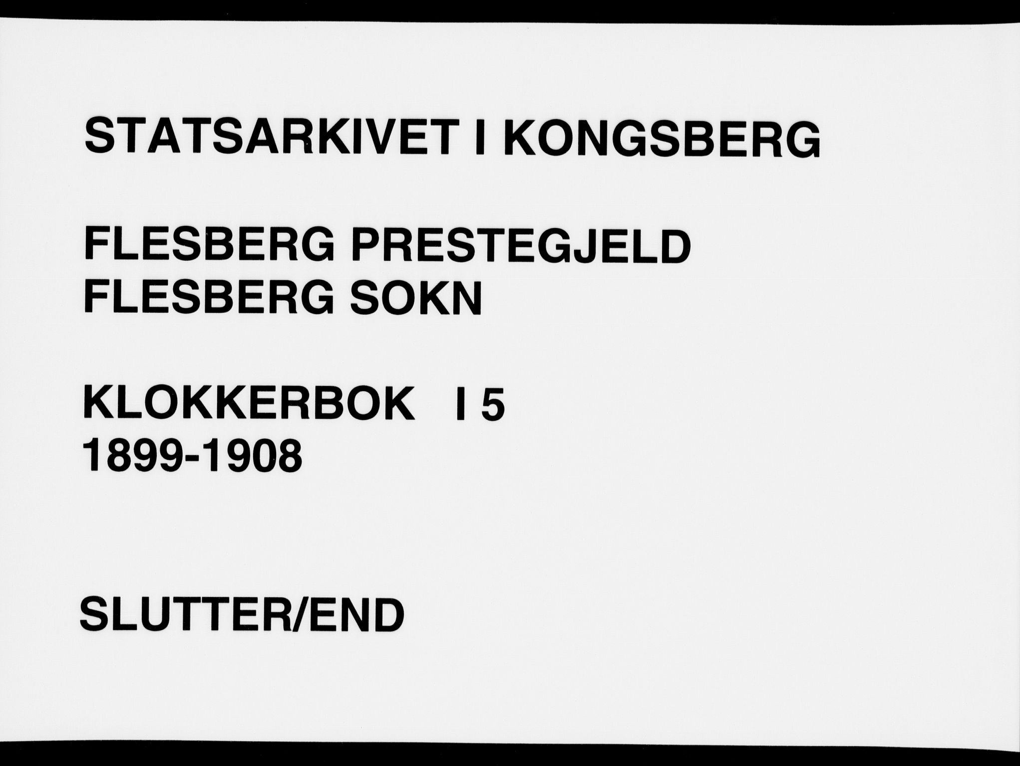 Flesberg kirkebøker, AV/SAKO-A-18/G/Ga/L0005: Klokkerbok nr. I 5, 1899-1908