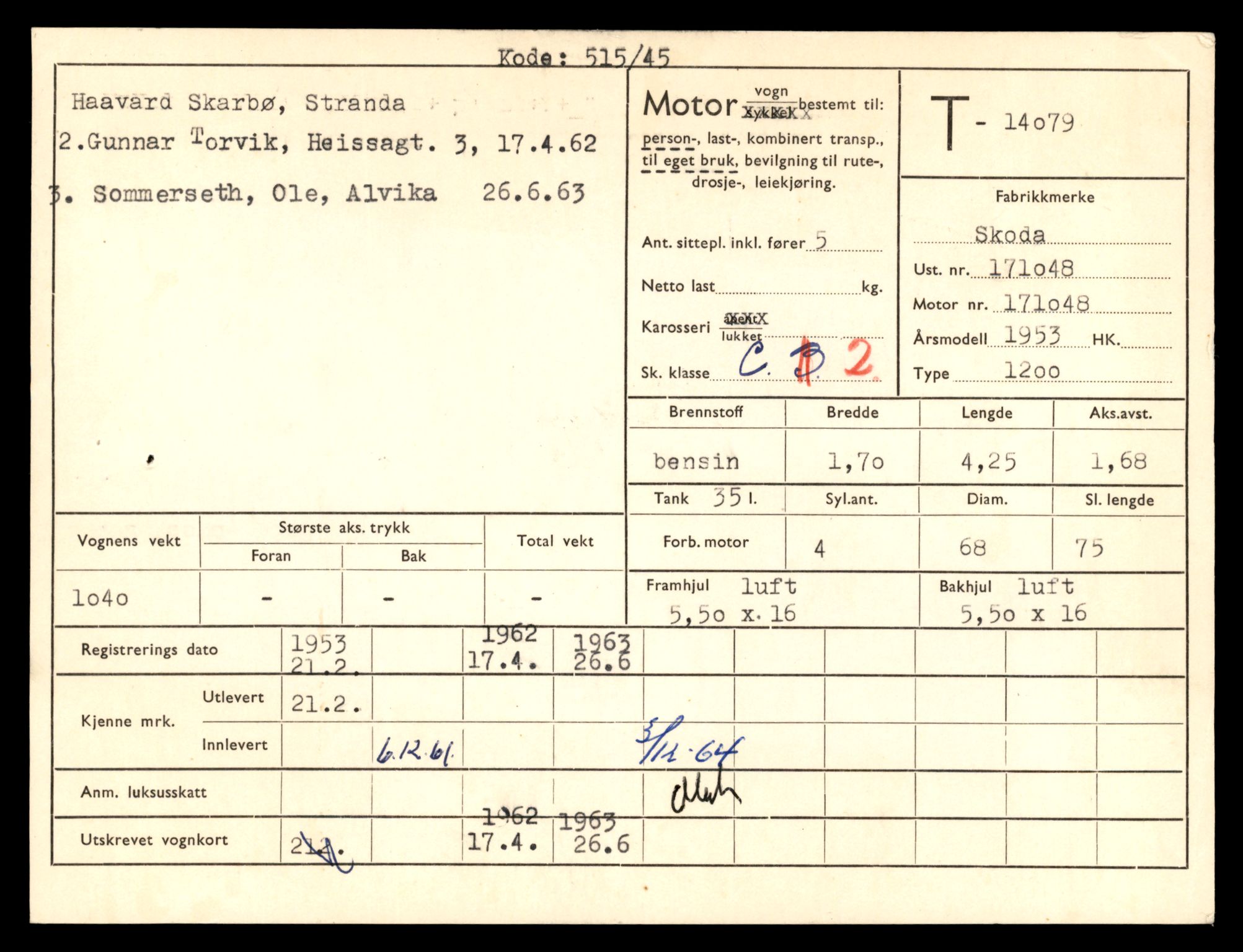 Møre og Romsdal vegkontor - Ålesund trafikkstasjon, AV/SAT-A-4099/F/Fe/L0042: Registreringskort for kjøretøy T 13906 - T 14079, 1927-1998, s. 3227