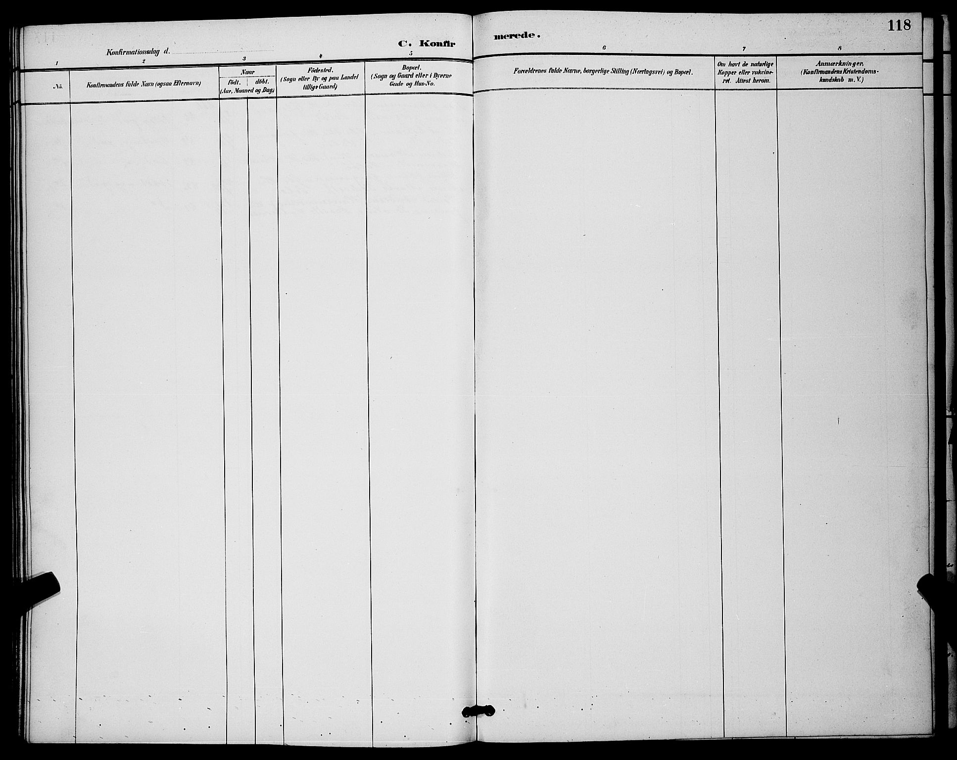 Ibestad sokneprestembete, SATØ/S-0077/H/Ha/Hab/L0015klokker: Klokkerbok nr. 15, 1888-1899, s. 118
