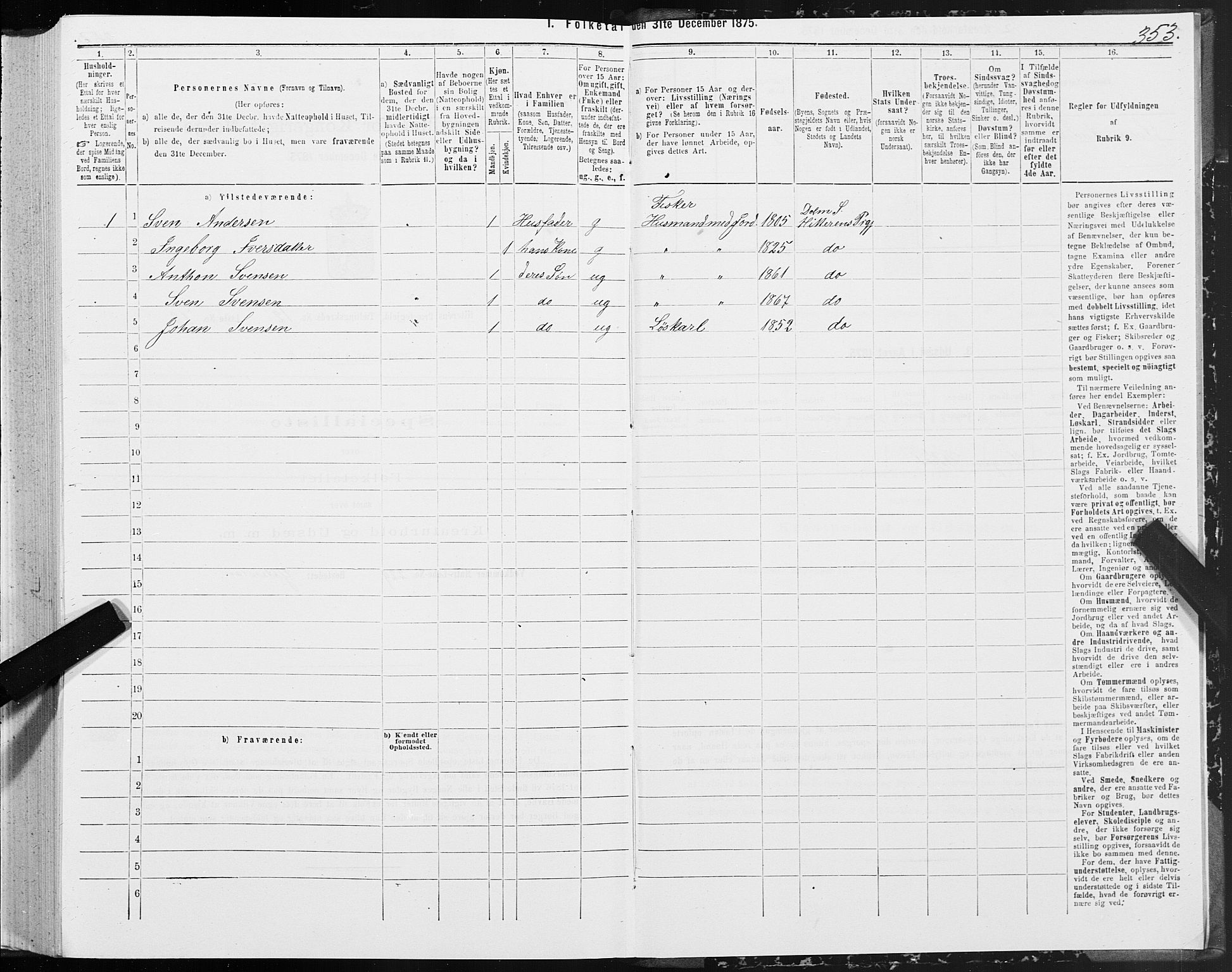 SAT, Folketelling 1875 for 1617P Hitra prestegjeld, 1875, s. 6353