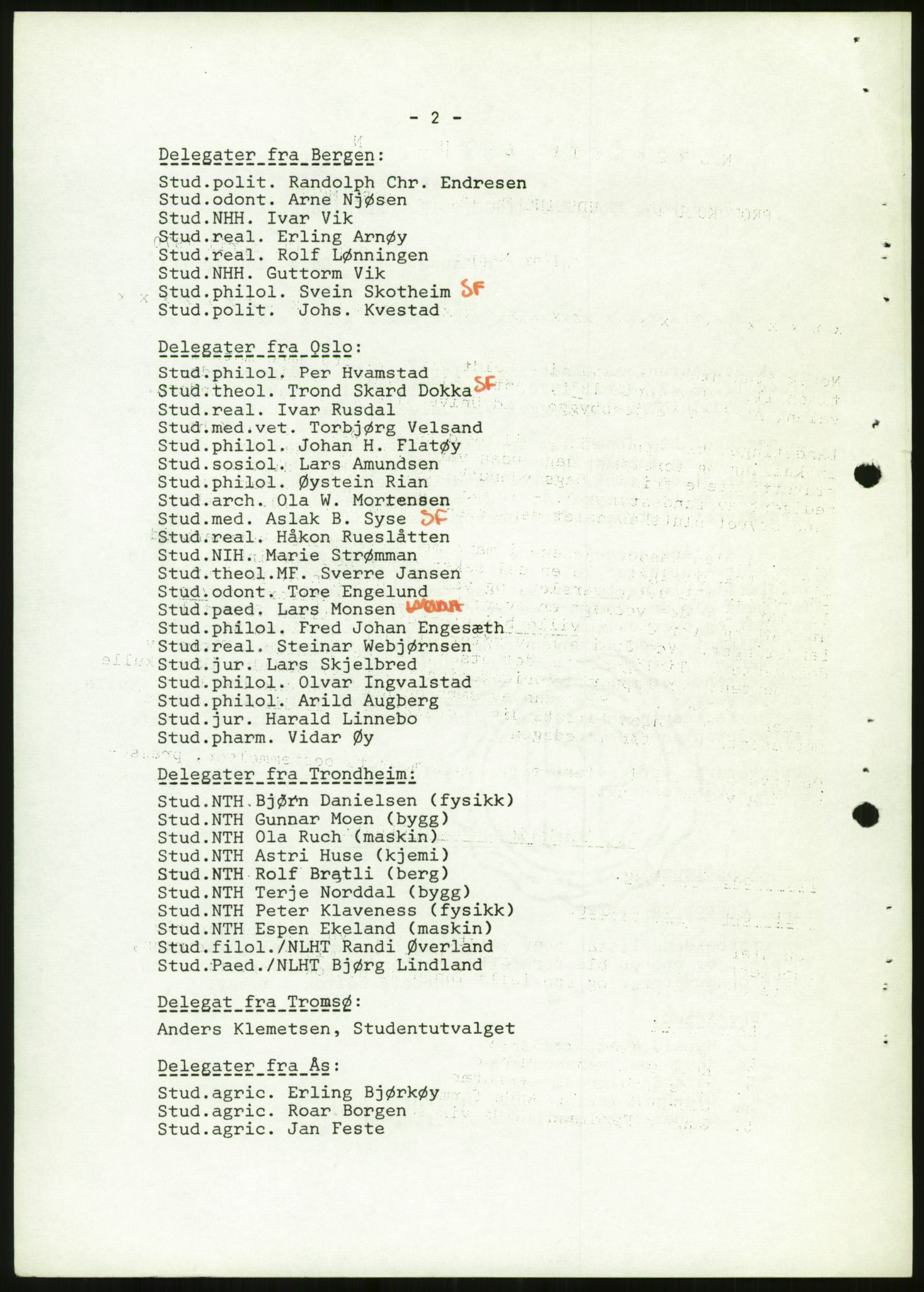 Norsk Studentunion, AV/RA-PA-0794/Fg/L0067: Landstinget, 1968-1979