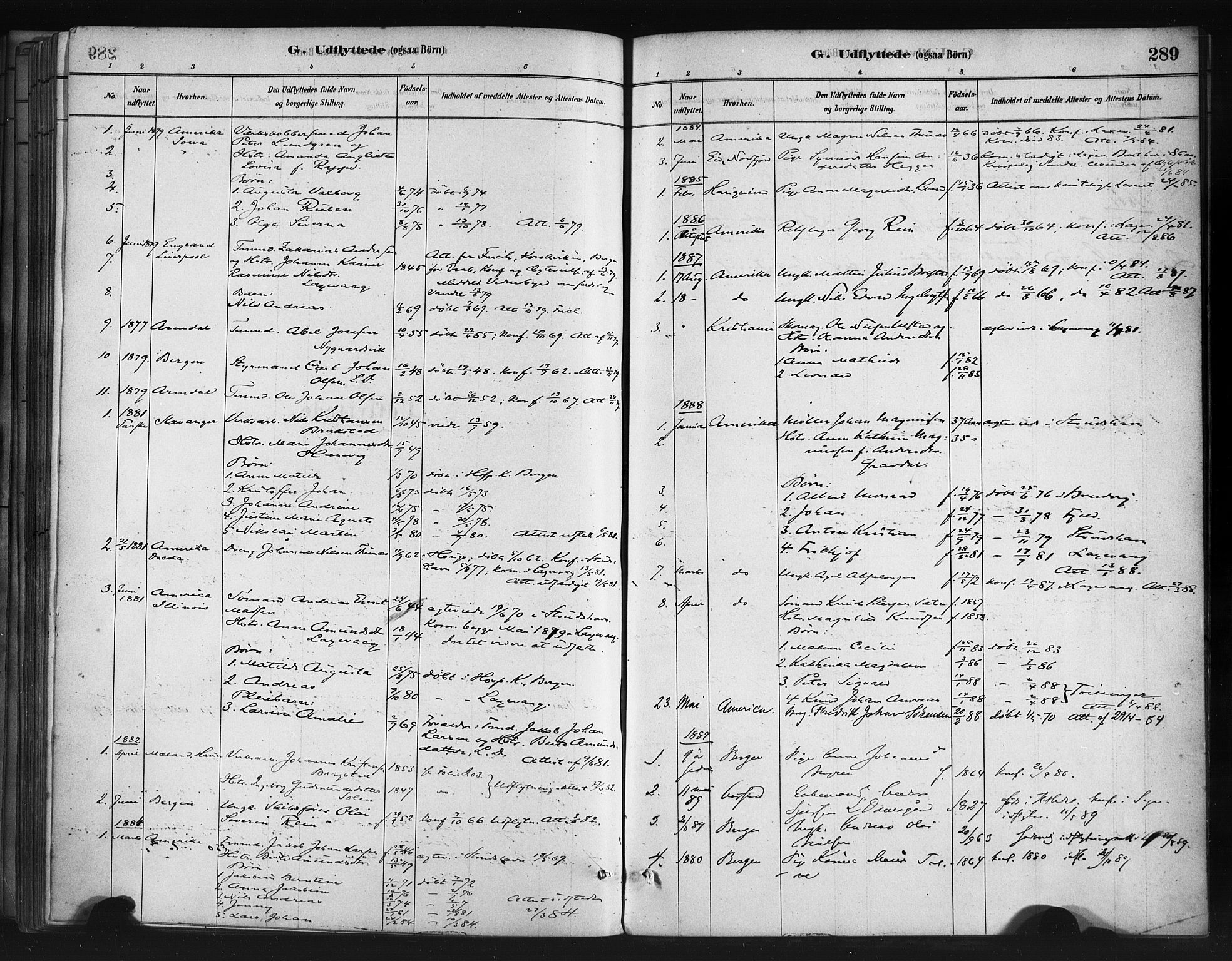 Askøy Sokneprestembete, AV/SAB-A-74101/H/Ha/Haa/Haae/L0002: Ministerialbok nr. E 2, 1878-1891, s. 289