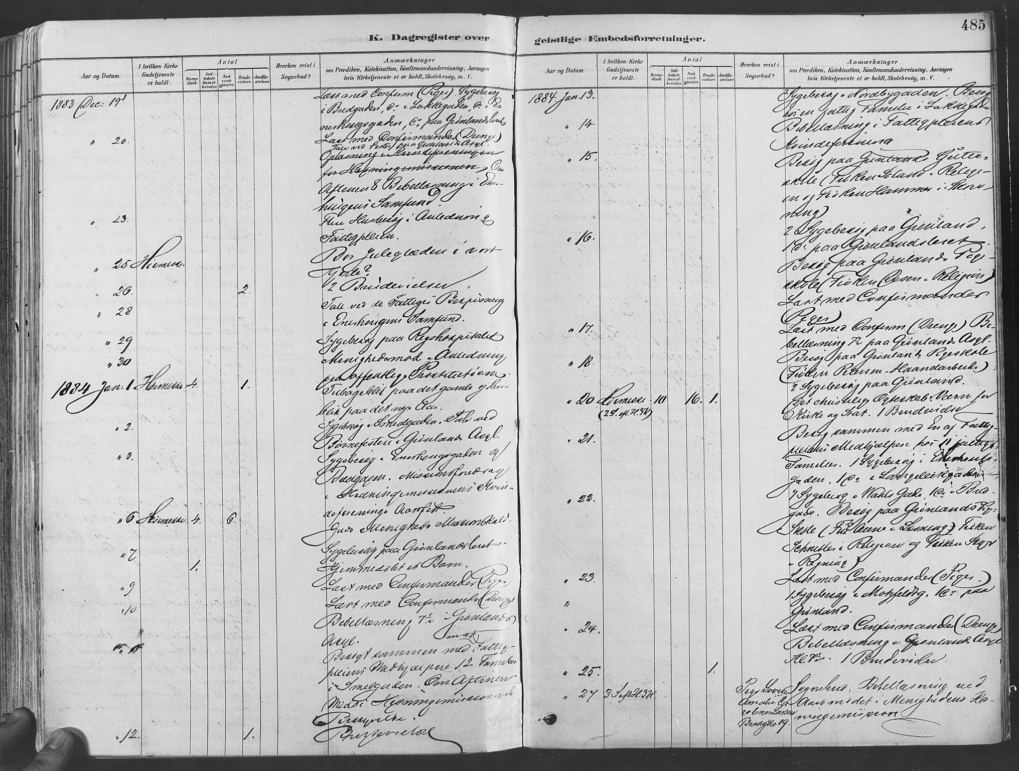 Grønland prestekontor Kirkebøker, SAO/A-10848/F/Fa/L0007: Ministerialbok nr. 7, 1878-1888, s. 485