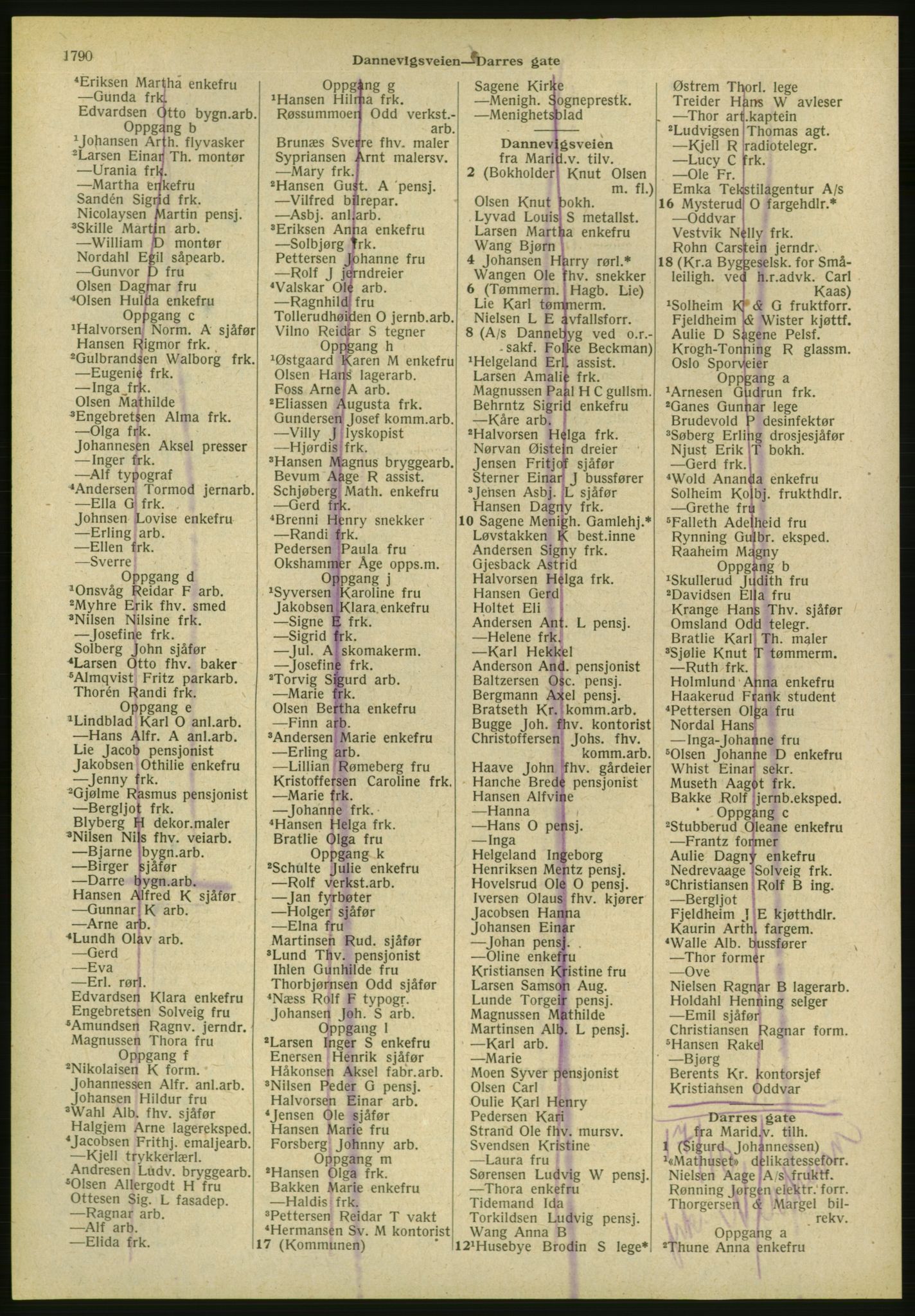 Kristiania/Oslo adressebok, PUBL/-, 1951, s. 1790