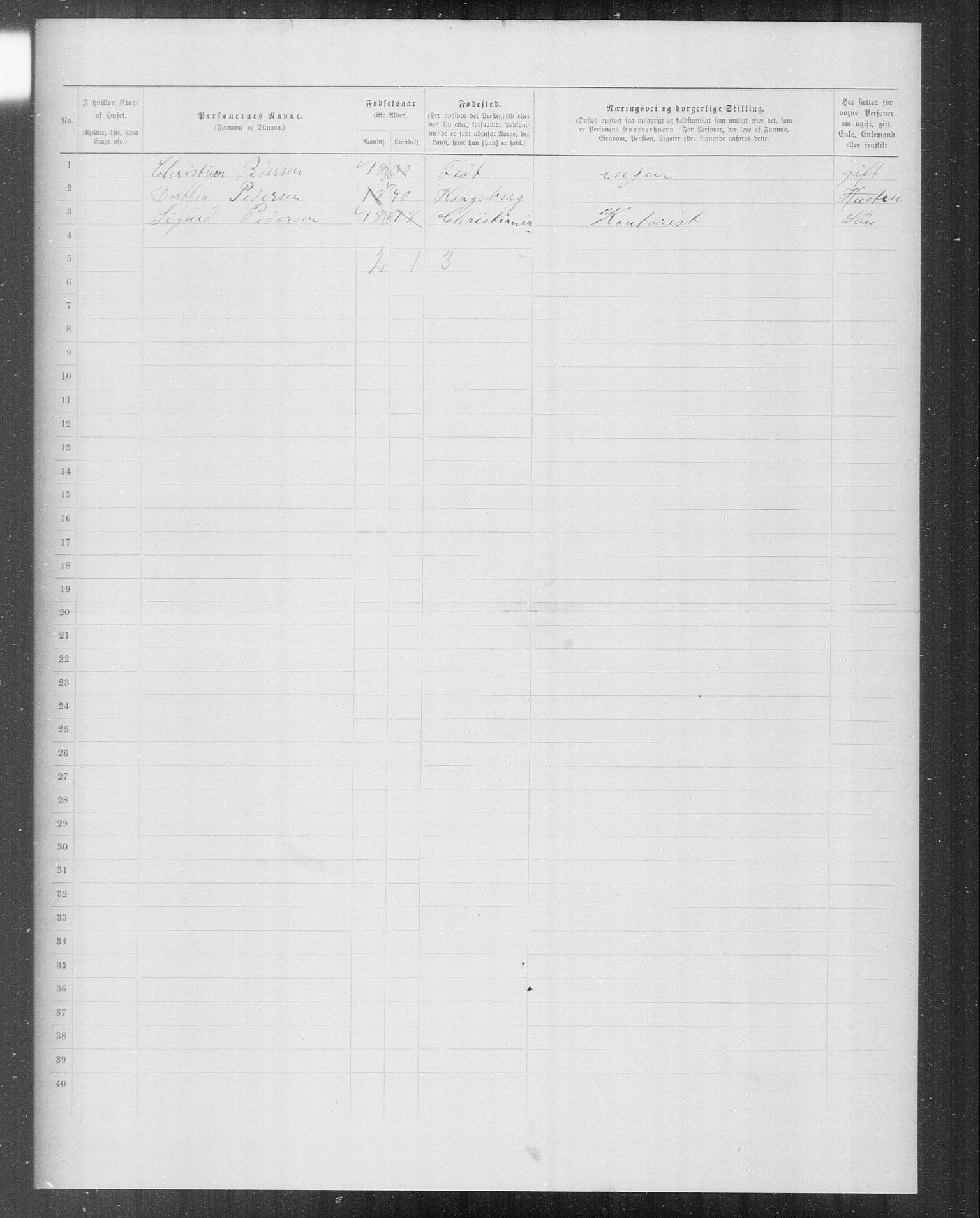 OBA, Kommunal folketelling 31.12.1899 for Kristiania kjøpstad, 1899, s. 9991