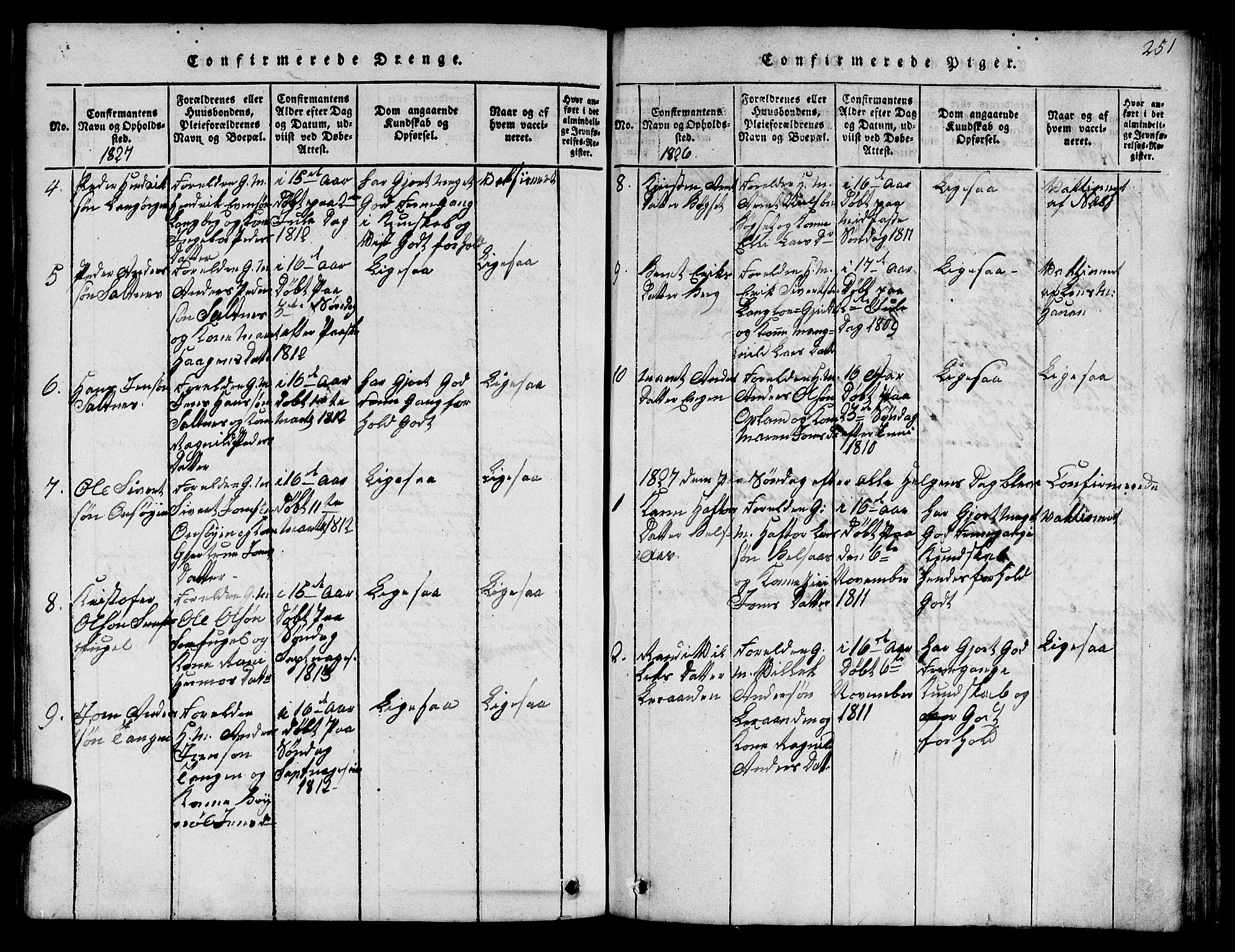 Ministerialprotokoller, klokkerbøker og fødselsregistre - Sør-Trøndelag, SAT/A-1456/666/L0788: Klokkerbok nr. 666C01, 1816-1847, s. 251
