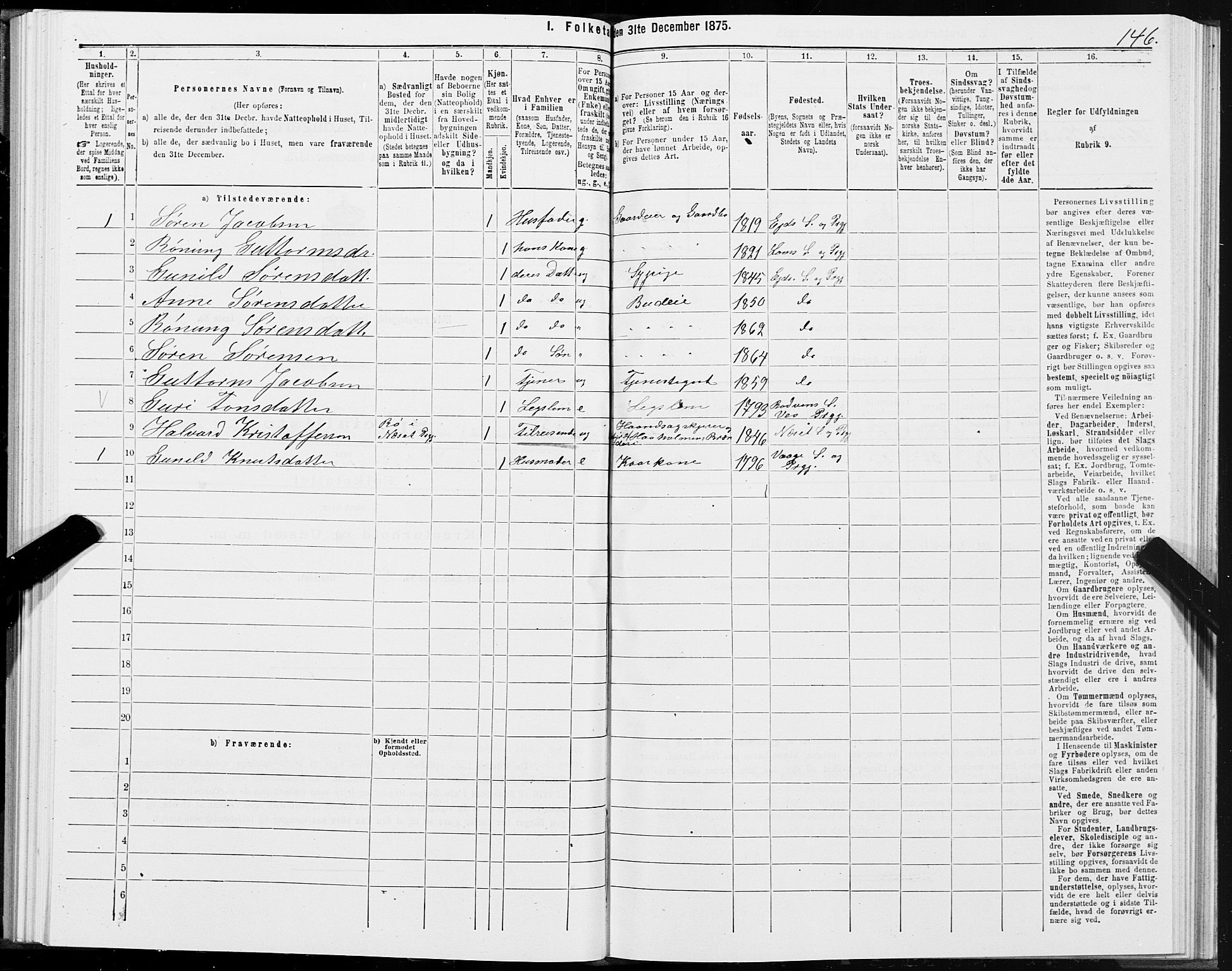 SAT, Folketelling 1875 for 1538P Eid prestegjeld, 1875, s. 2146