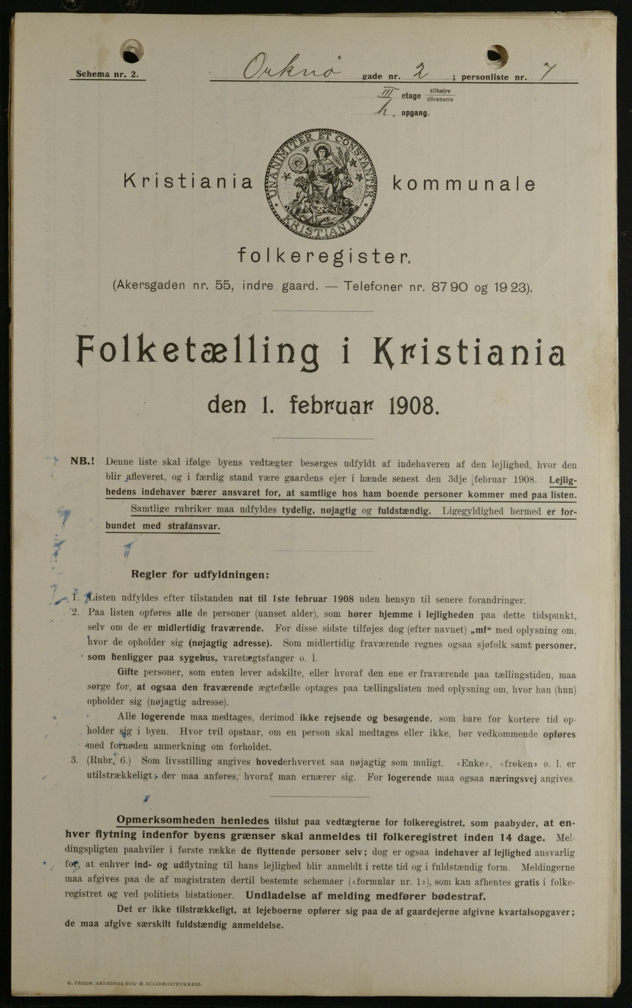 OBA, Kommunal folketelling 1.2.1908 for Kristiania kjøpstad, 1908, s. 68017