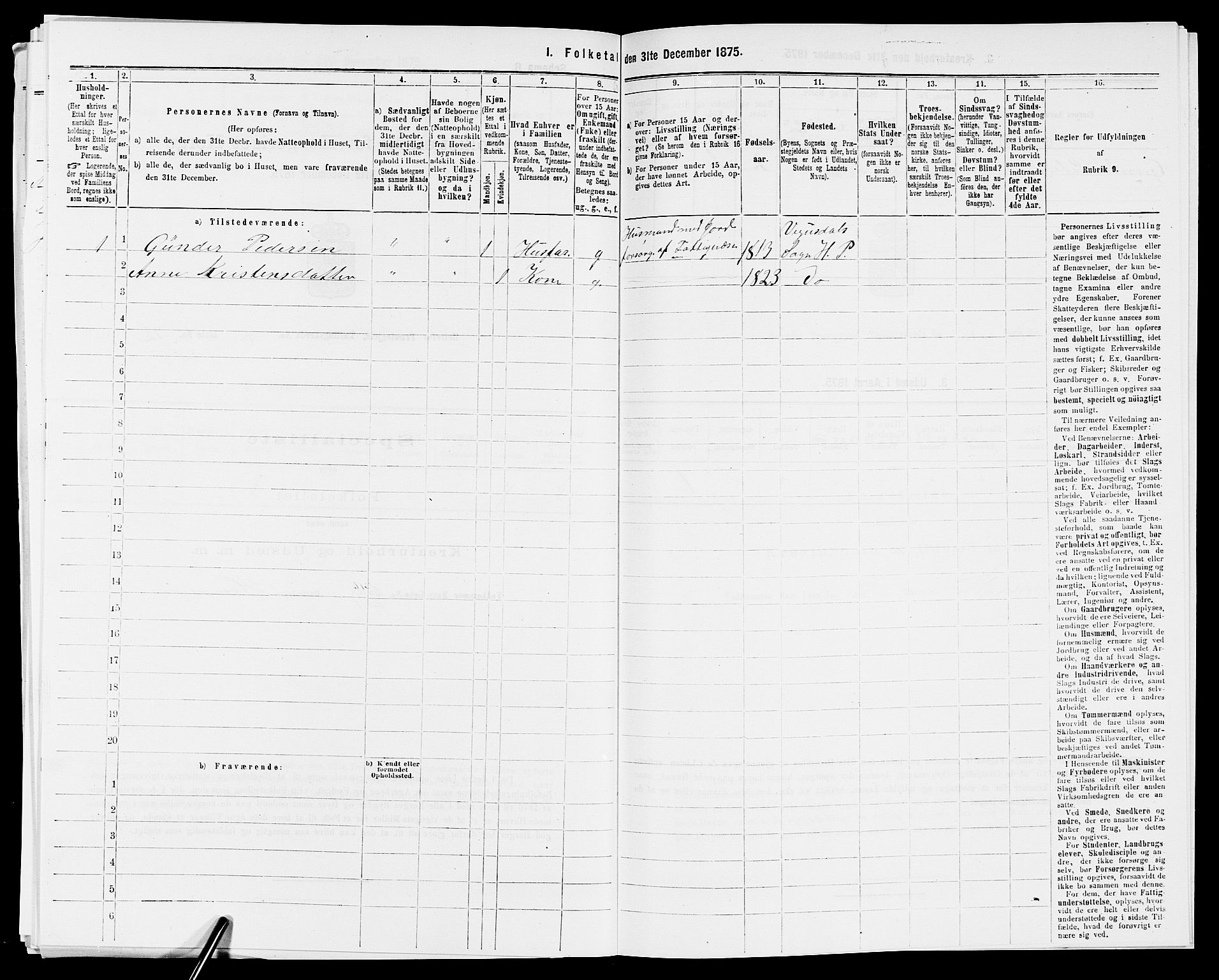 SAK, Folketelling 1875 for 0933P Herefoss prestegjeld, 1875, s. 377