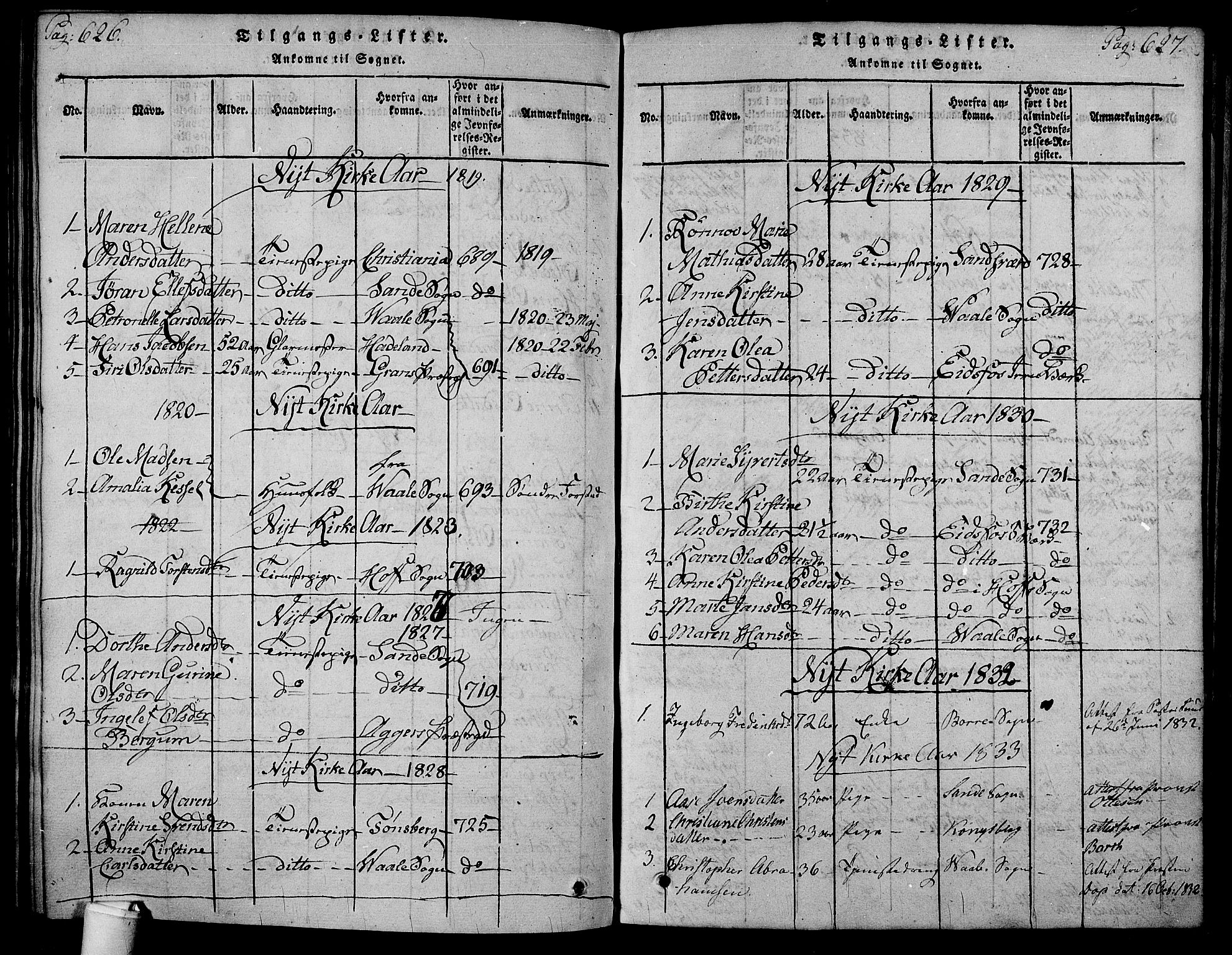 Holmestrand kirkebøker, AV/SAKO-A-346/F/Fa/L0001: Ministerialbok nr. 1, 1814-1840, s. 626-627