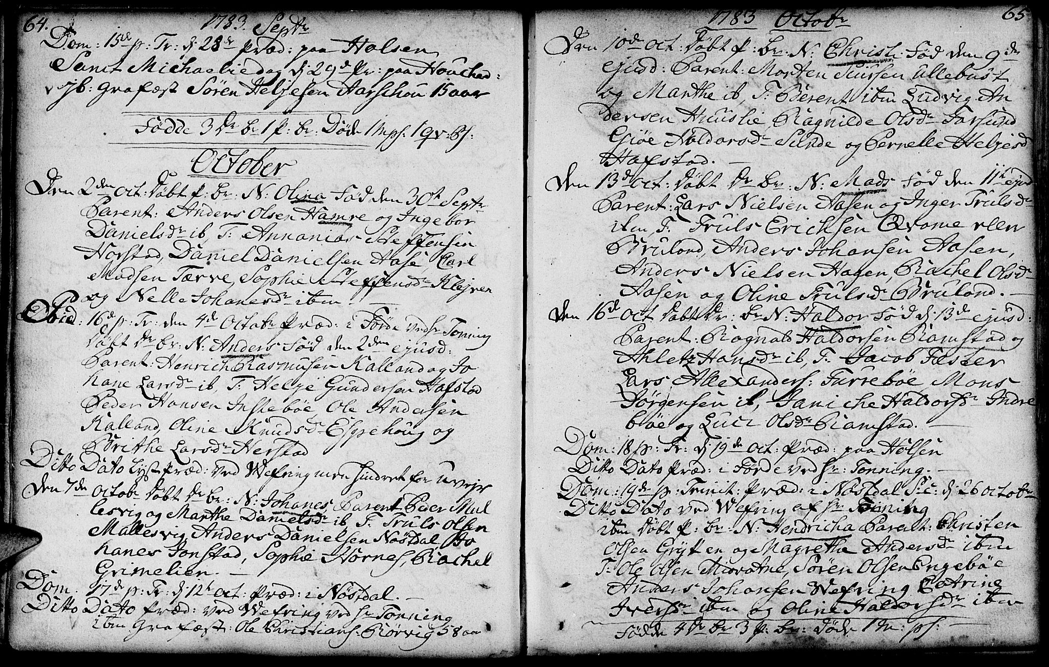 Førde sokneprestembete, AV/SAB-A-79901/H/Haa/Haaa/L0004: Ministerialbok nr. A 4, 1781-1803, s. 64-65