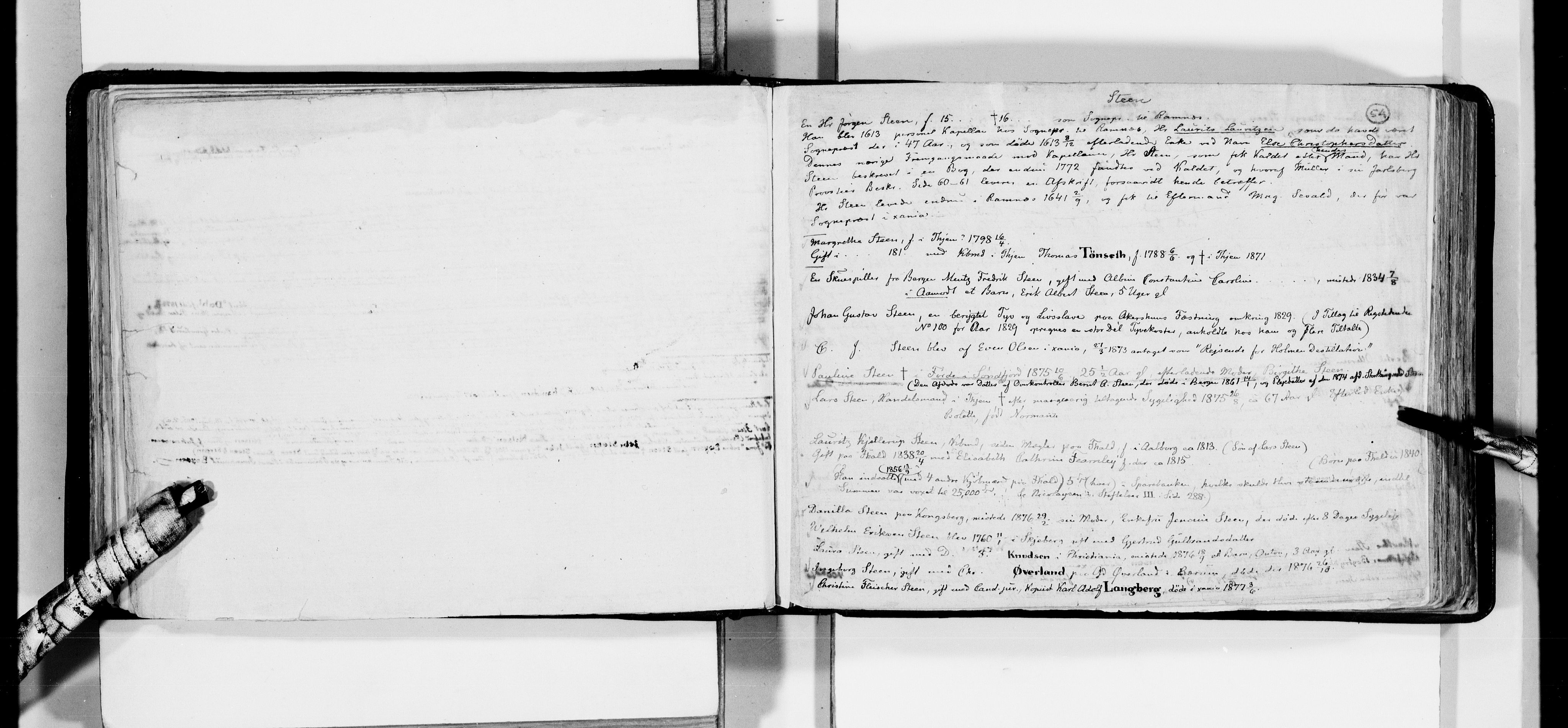 Lassens samlinger, AV/RA-PA-0051/F/Fa/L0041: Personalhistoriske og genealogiske opptegnelser: Stabenfeldt - Stuart, 1500-1907