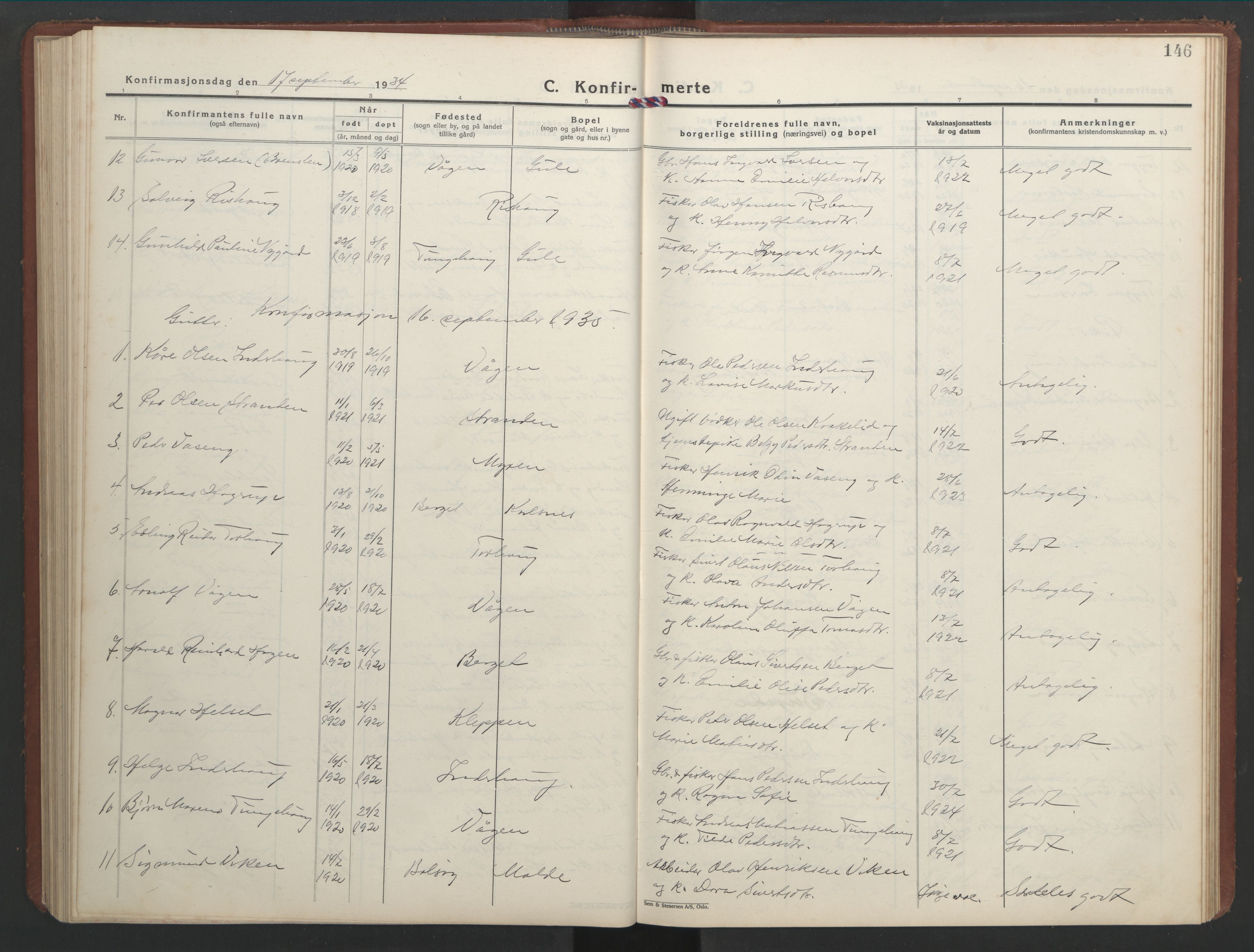 Ministerialprotokoller, klokkerbøker og fødselsregistre - Møre og Romsdal, SAT/A-1454/566/L0775: Klokkerbok nr. 566C04, 1930-1946, s. 146