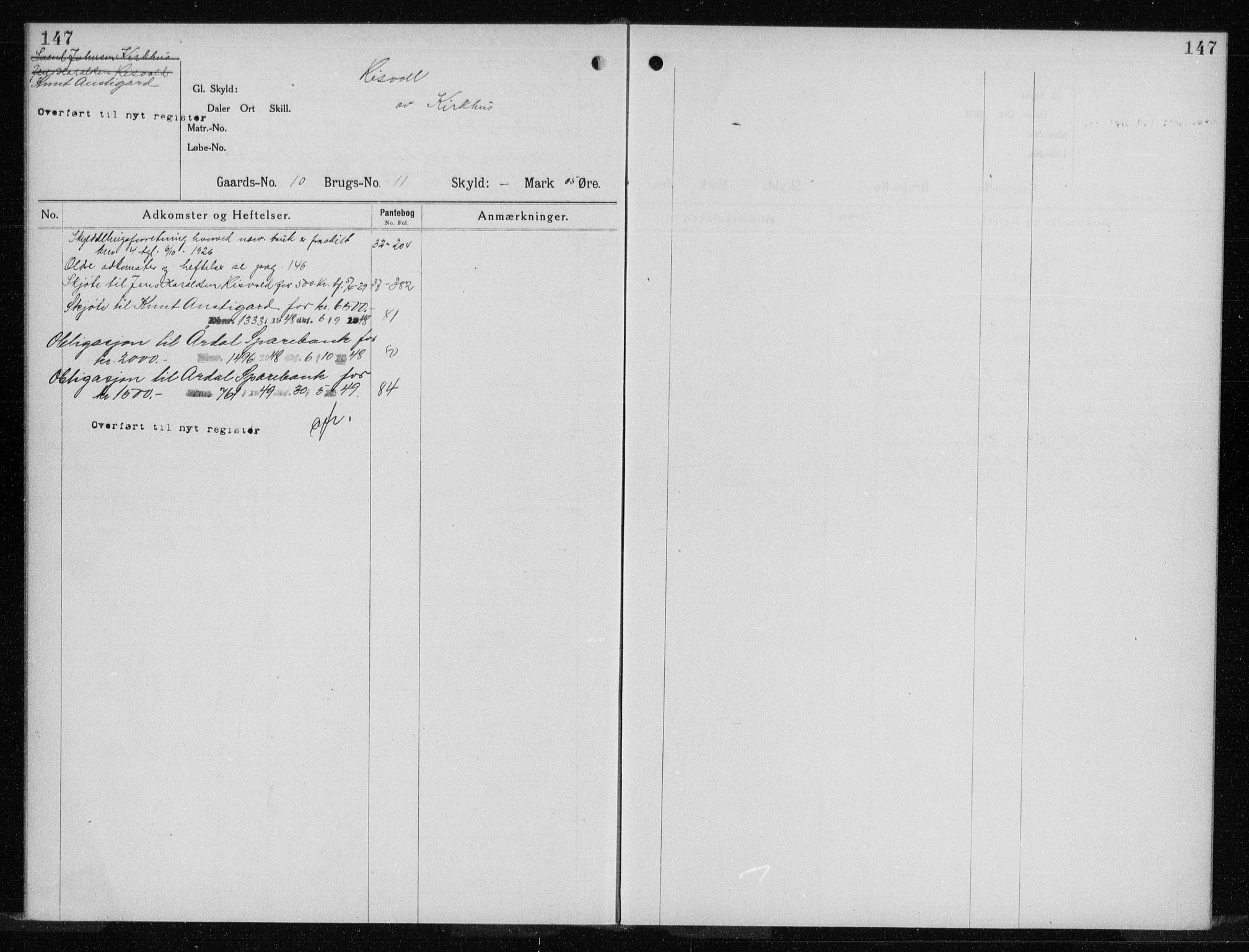 Ryfylke tingrett, AV/SAST-A-100055/001/II/IIA/L0024: Panteregister nr. II A 24, 1914, s. 147