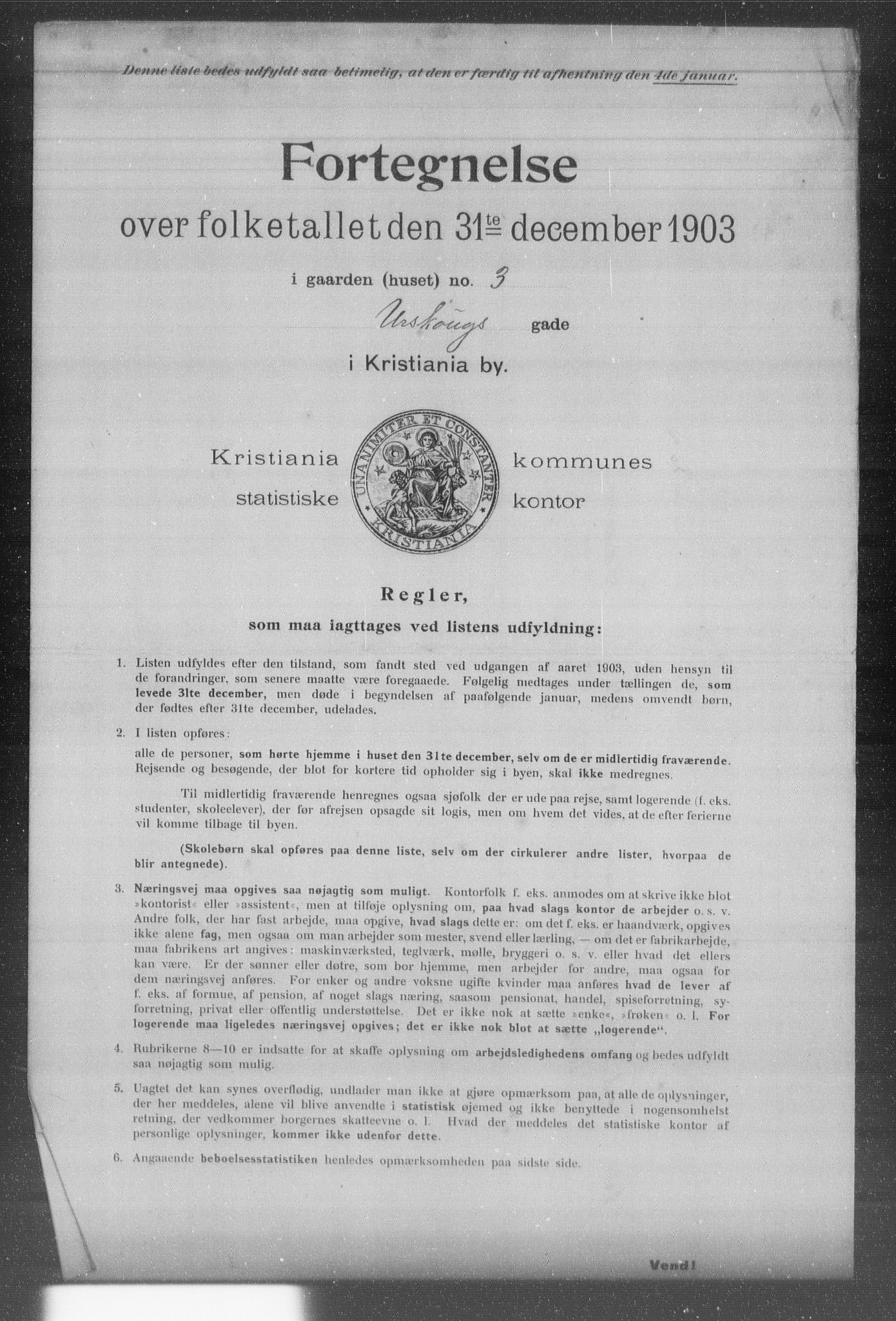 OBA, Kommunal folketelling 31.12.1903 for Kristiania kjøpstad, 1903, s. 629