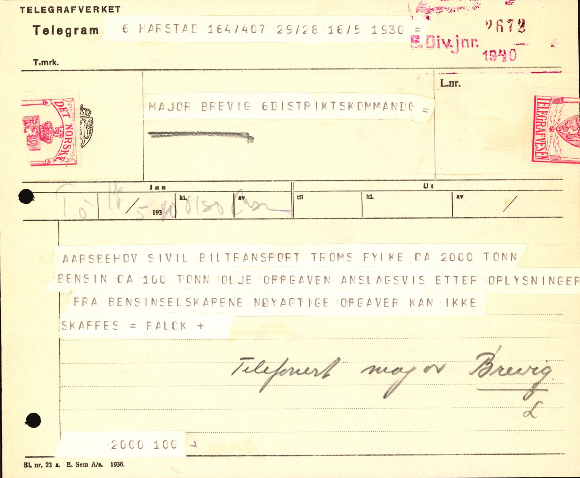 Forsvaret, Forsvarets krigshistoriske avdeling, AV/RA-RAFA-2017/Y/Yb/L0123: II-C-11-600  -  6. Divisjon med avdelinger, 1940, s. 668