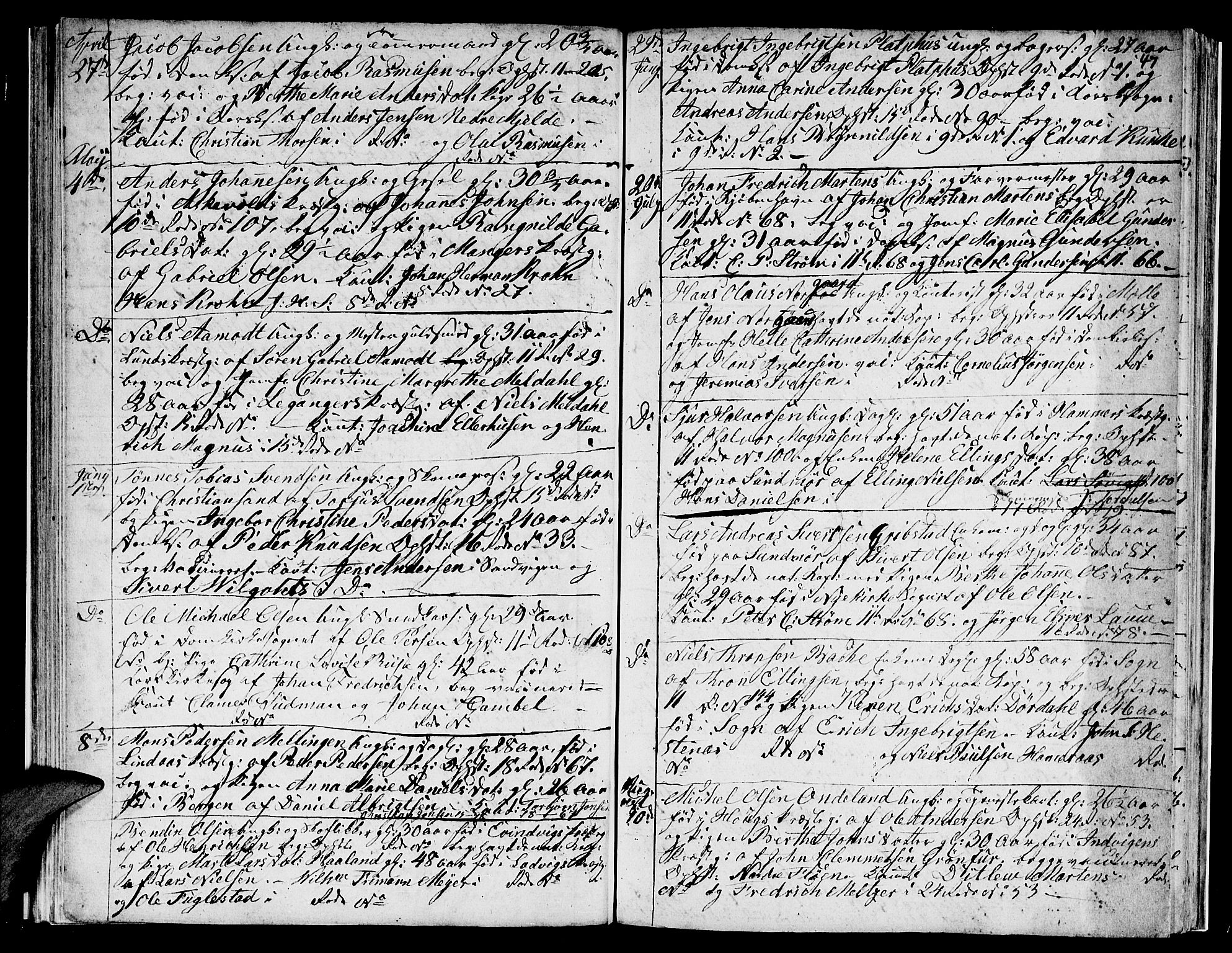 Domkirken sokneprestembete, SAB/A-74801/H/Hab/L0003: Klokkerbok nr. A 3, 1820-1853, s. 47
