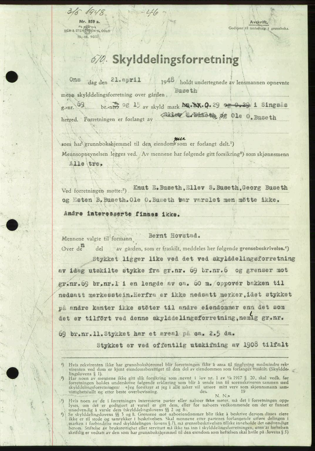 Gauldal sorenskriveri, SAT/A-0014/1/2/2C: Pantebok nr. A5, 1947-1948, Dagboknr: 510/1948