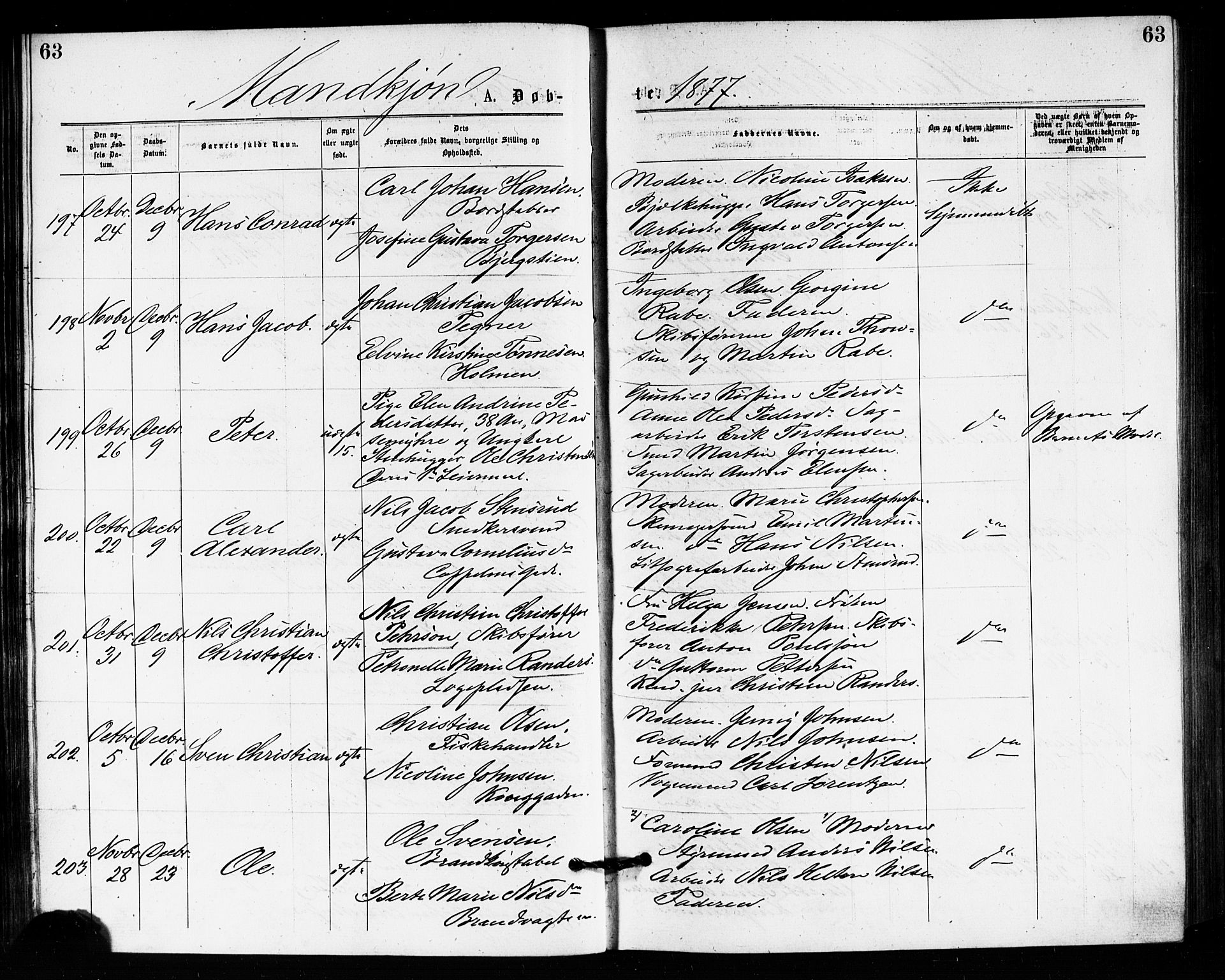 Bragernes kirkebøker, AV/SAKO-A-6/F/Fb/L0005: Ministerialbok nr. II 5, 1875-1877, s. 63