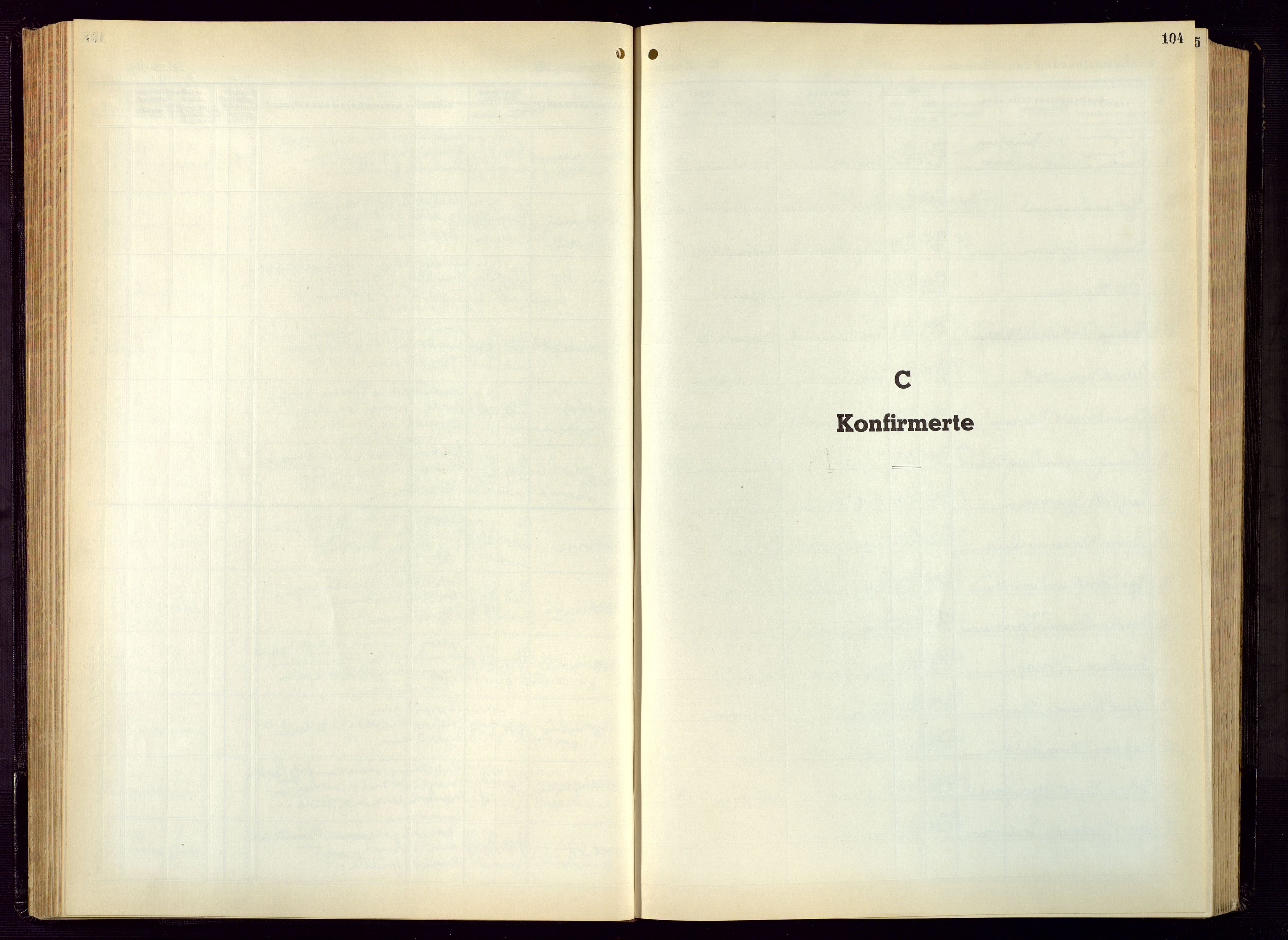 Arendal sokneprestkontor, Trefoldighet, SAK/1111-0040/F/Fb/L0009: Klokkerbok nr. B 9, 1940-1949, s. 104