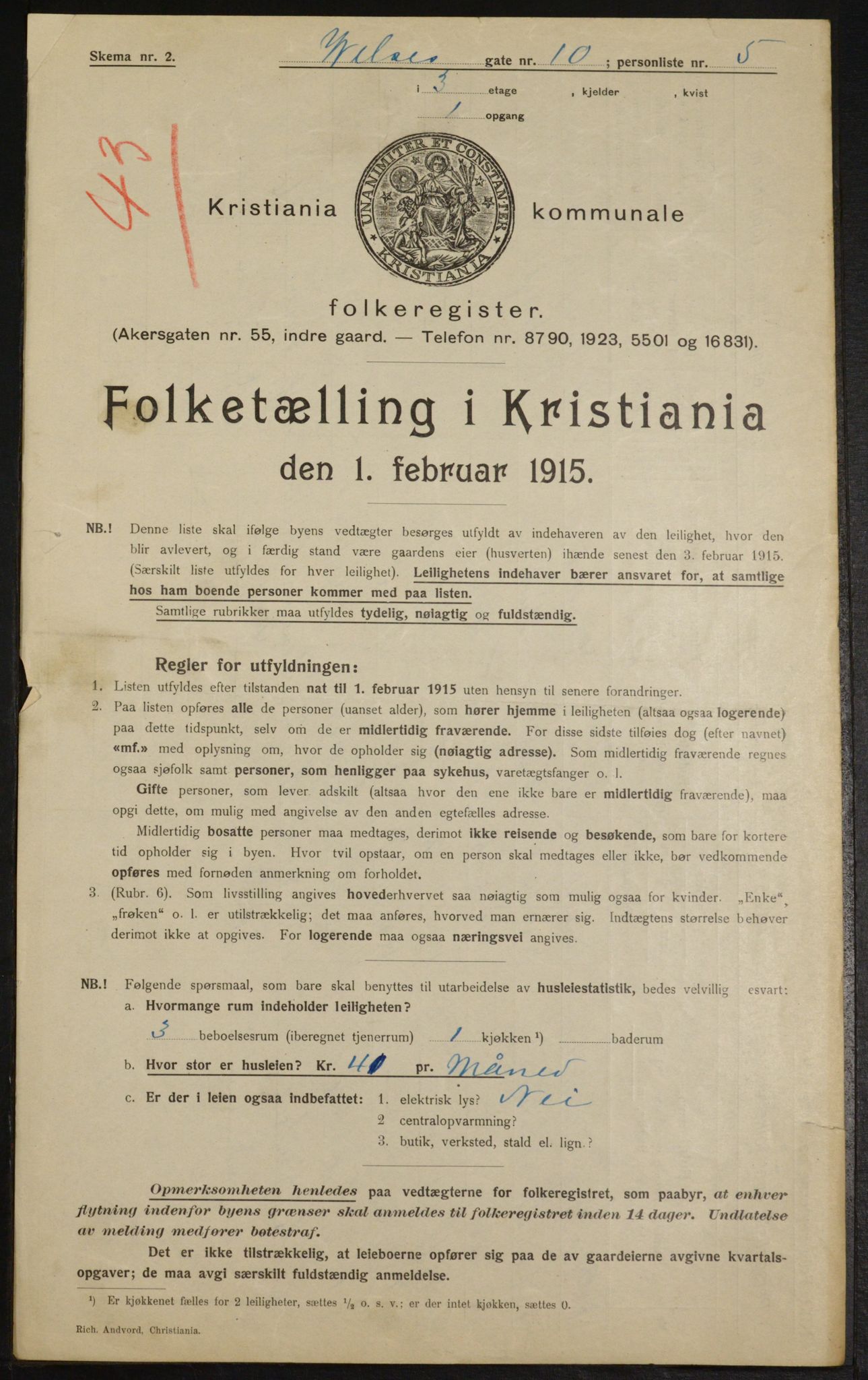 OBA, Kommunal folketelling 1.2.1915 for Kristiania, 1915, s. 129076