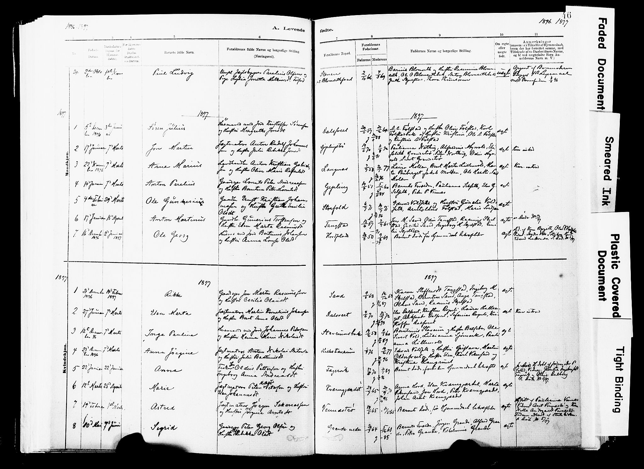 Ministerialprotokoller, klokkerbøker og fødselsregistre - Nord-Trøndelag, SAT/A-1458/744/L0420: Ministerialbok nr. 744A04, 1882-1904, s. 46