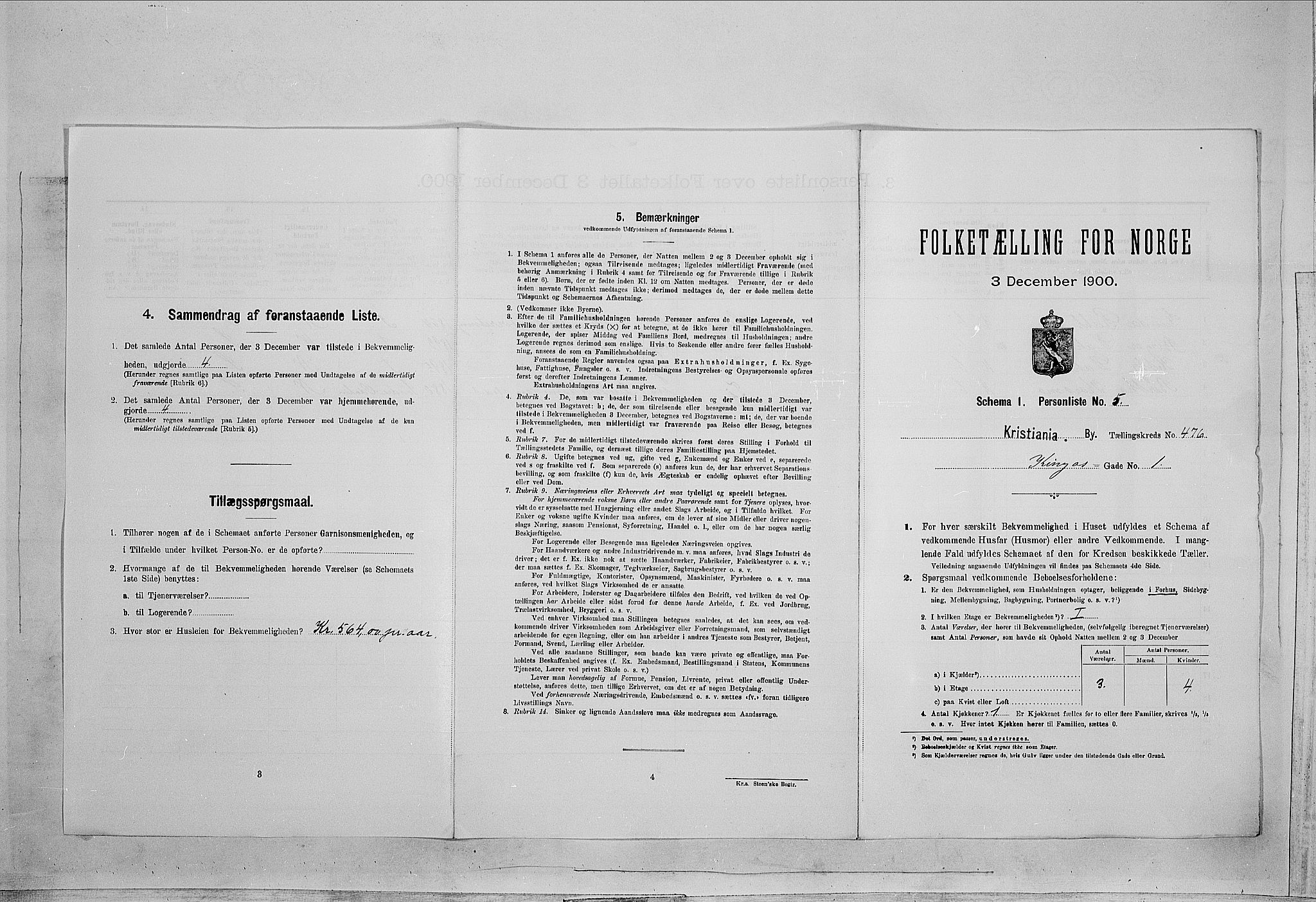 SAO, Folketelling 1900 for 0301 Kristiania kjøpstad, 1900, s. 45410