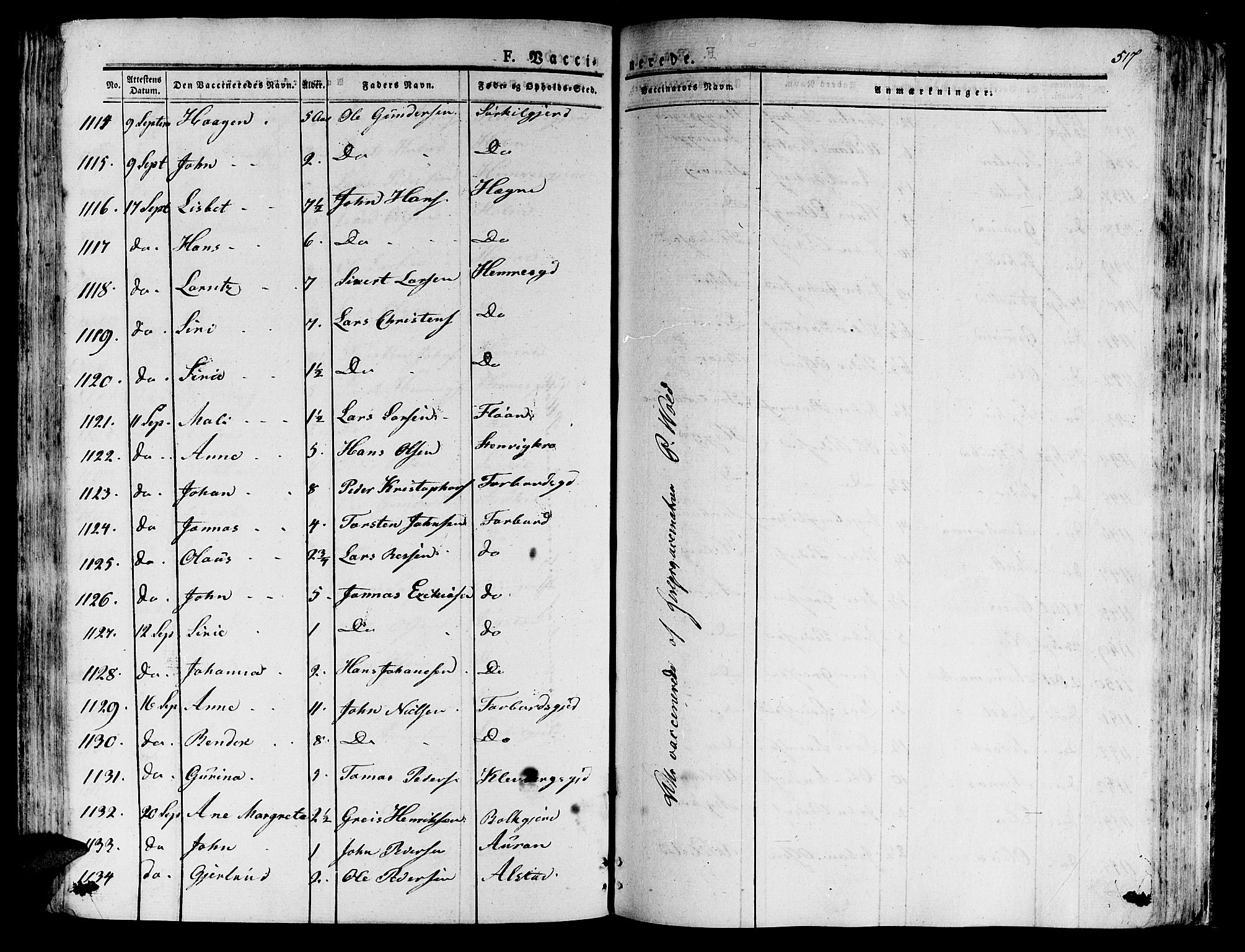 Ministerialprotokoller, klokkerbøker og fødselsregistre - Nord-Trøndelag, AV/SAT-A-1458/709/L0070: Ministerialbok nr. 709A10, 1820-1832, s. 517