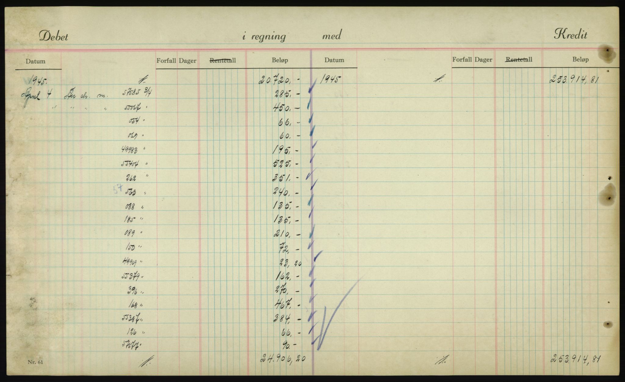 Forsvarsdepartementet, 10. kontor / Oppgjørskontoret, AV/RA-RAFA-1225/D/Db/L0180: Lista oppgjørskontor, 1942-1952, s. 1960