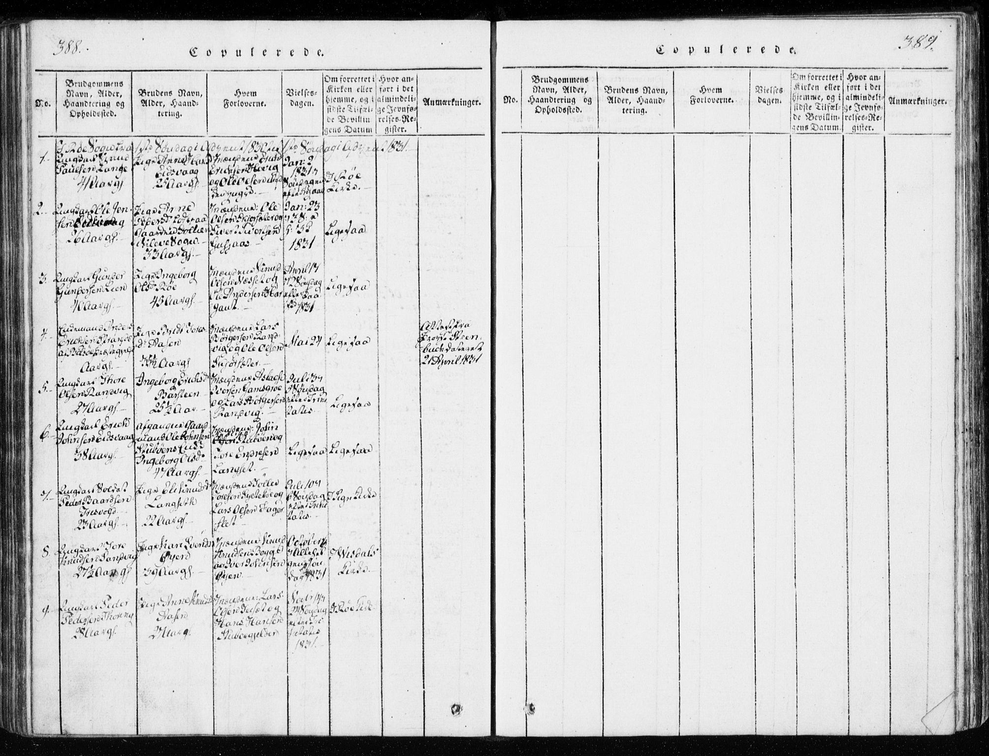 Ministerialprotokoller, klokkerbøker og fødselsregistre - Møre og Romsdal, AV/SAT-A-1454/551/L0623: Ministerialbok nr. 551A03, 1818-1831, s. 388-389