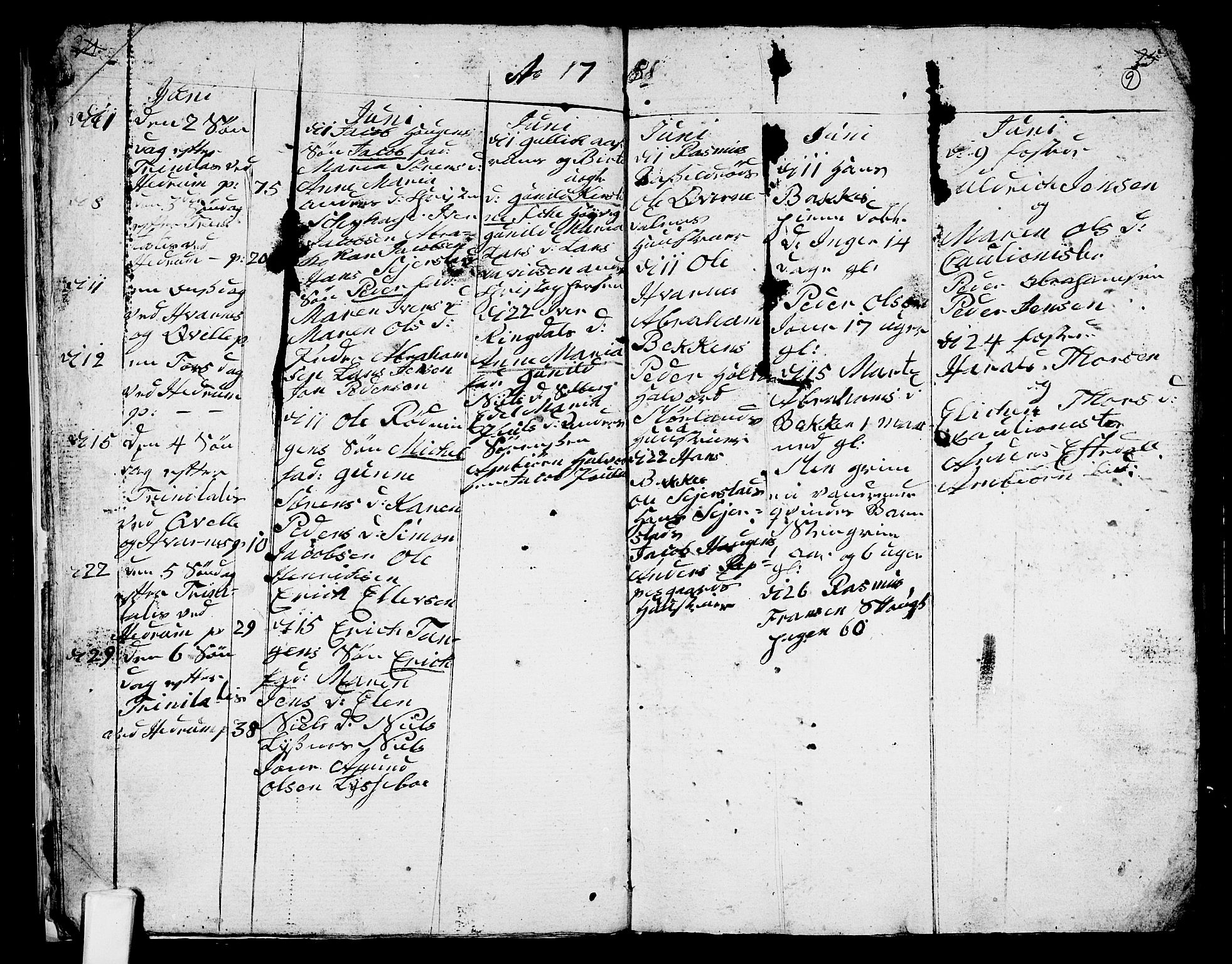 Hedrum kirkebøker, AV/SAKO-A-344/G/Ga/L0001: Klokkerbok nr. I 1, 1787-1802, s. 9