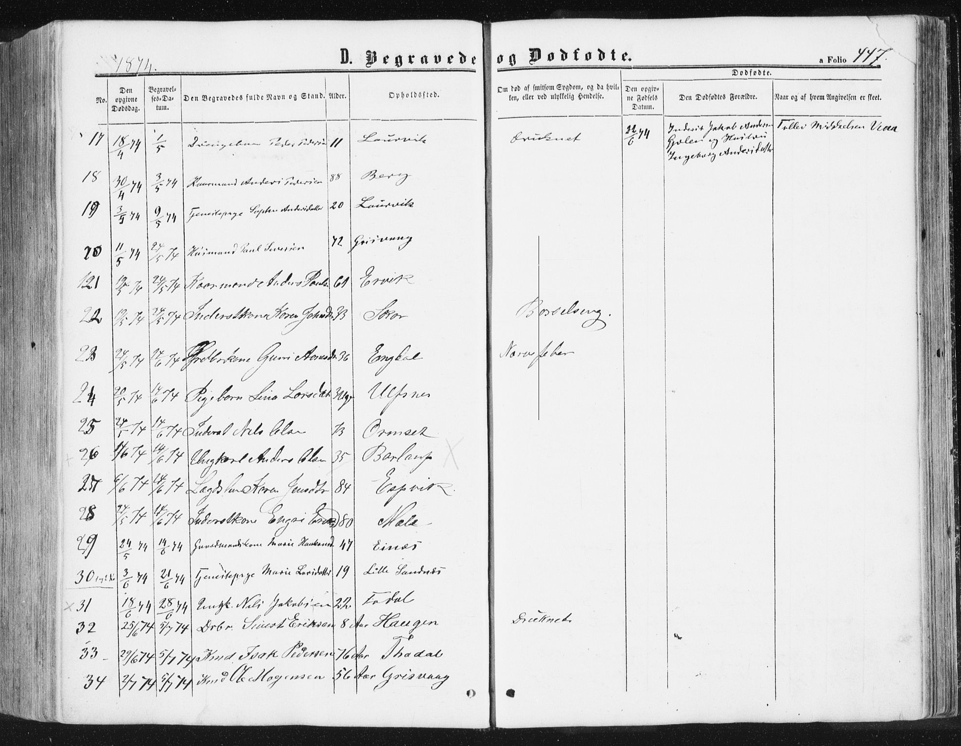 Ministerialprotokoller, klokkerbøker og fødselsregistre - Møre og Romsdal, AV/SAT-A-1454/578/L0905: Ministerialbok nr. 578A04, 1859-1877, s. 447