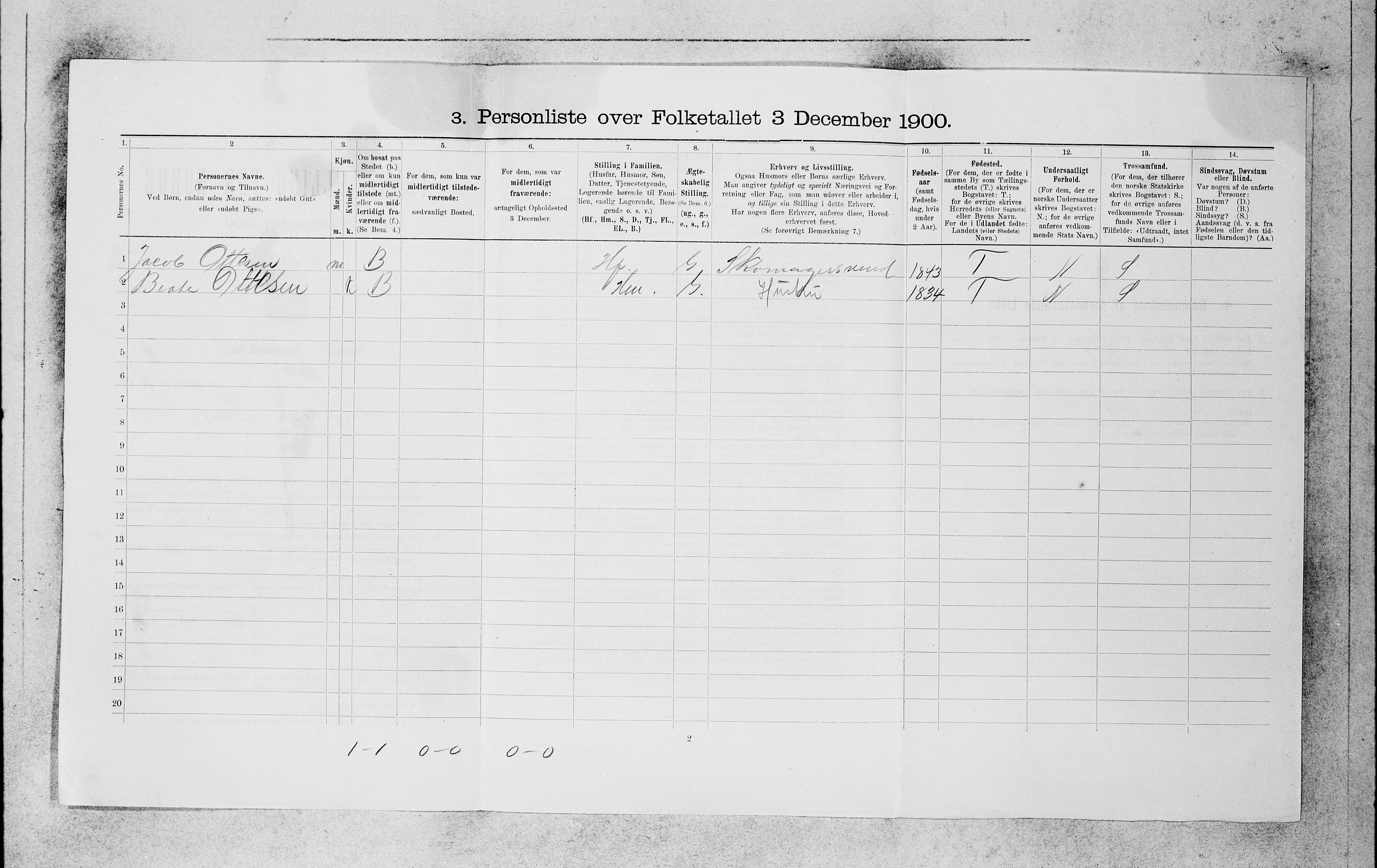 SAB, Folketelling 1900 for 1301 Bergen kjøpstad, 1900, s. 9707